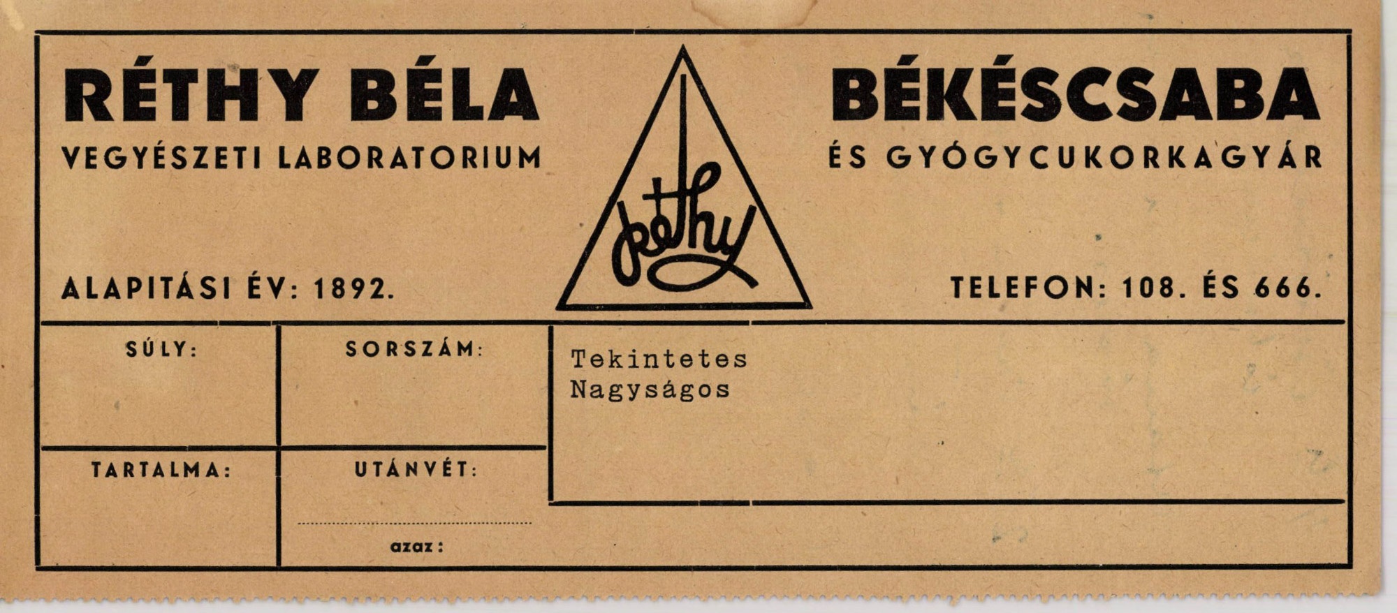 Réthy Béla gyógyszerészeti laboratoriuma és gyógycukorkagyára (Magyar Kereskedelmi és Vendéglátóipari Múzeum CC BY-NC-SA)