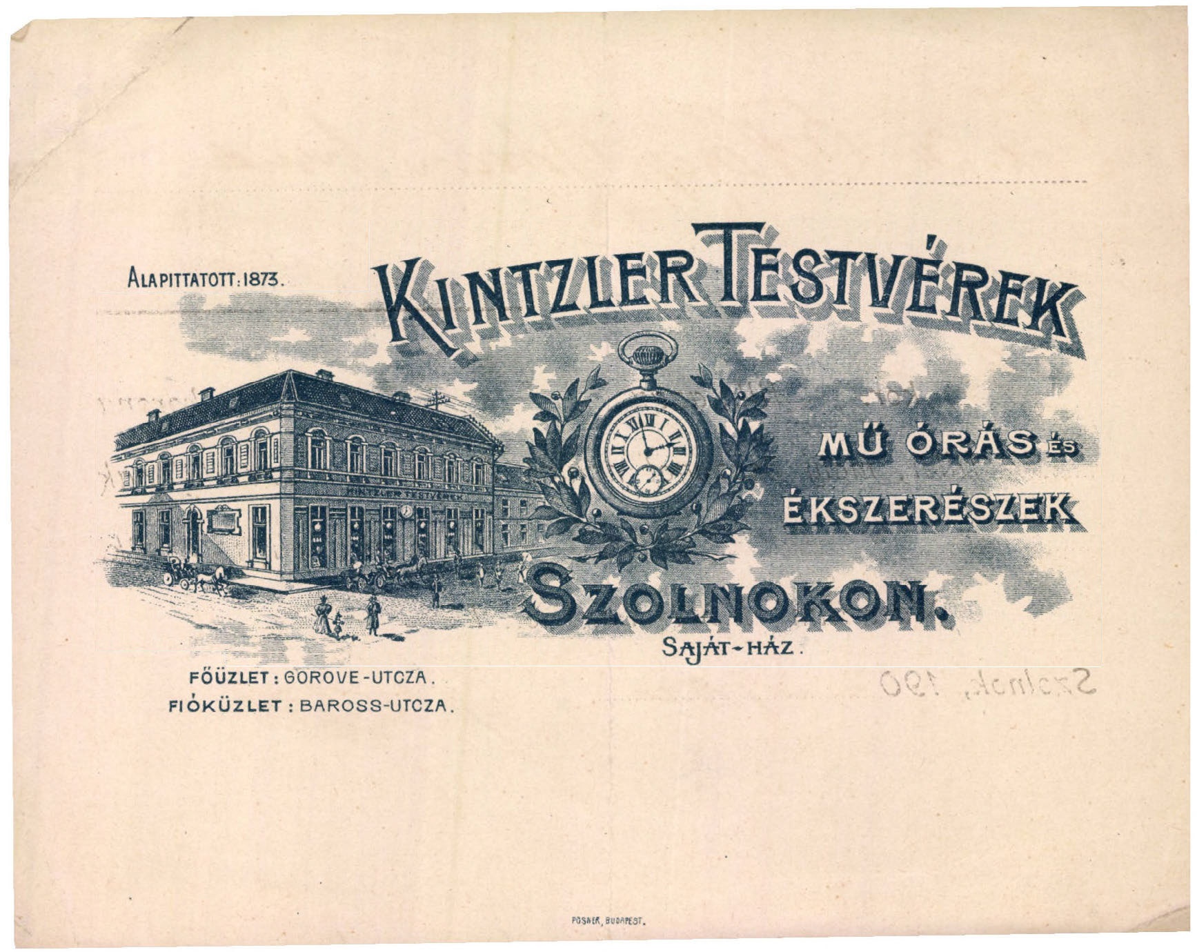 Kintzler Testvérek, műórás és ékszerészek (Magyar Kereskedelmi és Vendéglátóipari Múzeum CC BY-NC-SA)