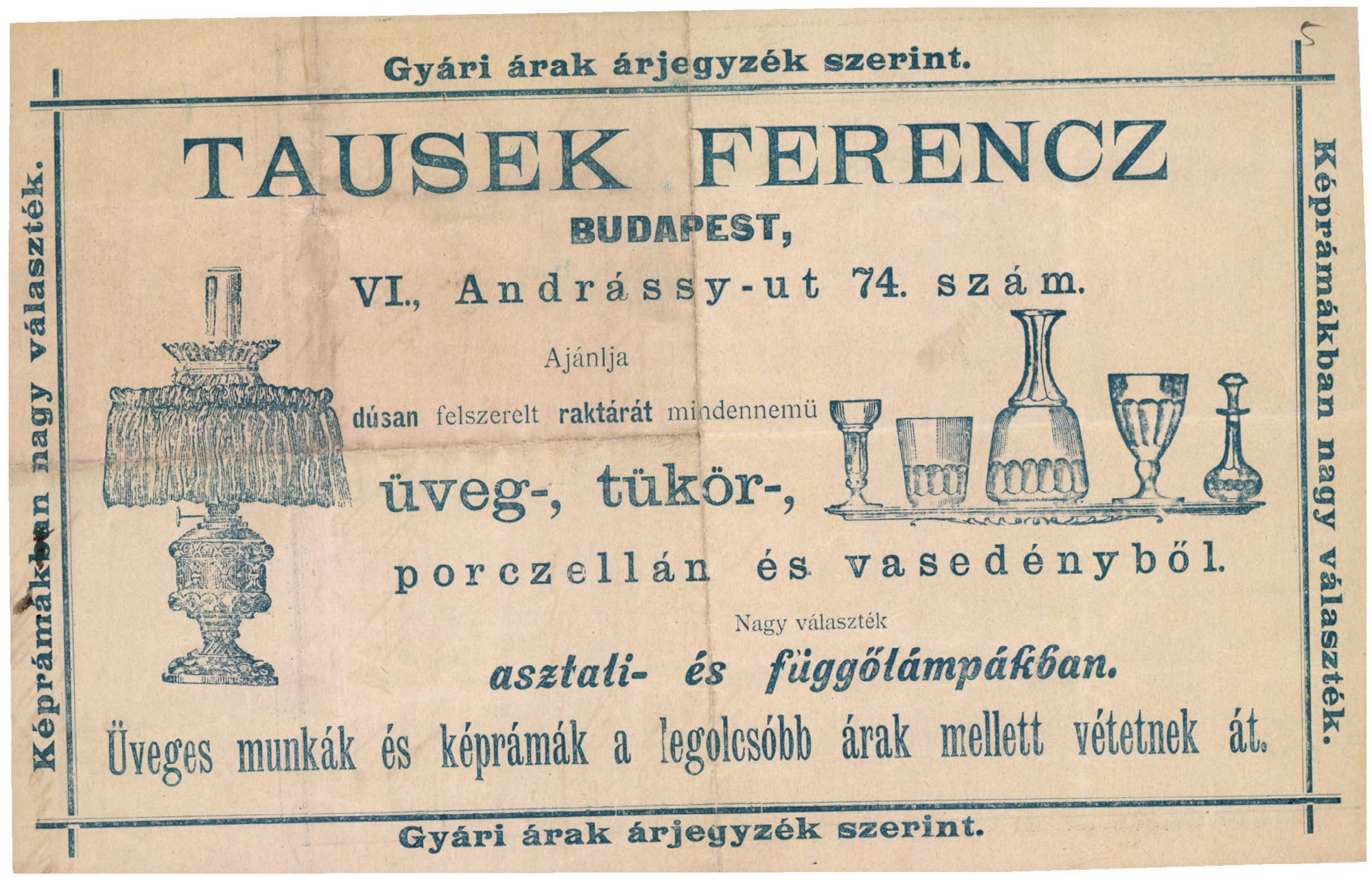 Tausek Ferenc, üveg, tükör, porcelán, vasedény raktára (Magyar Kereskedelmi és Vendéglátóipari Múzeum CC BY-NC-SA)