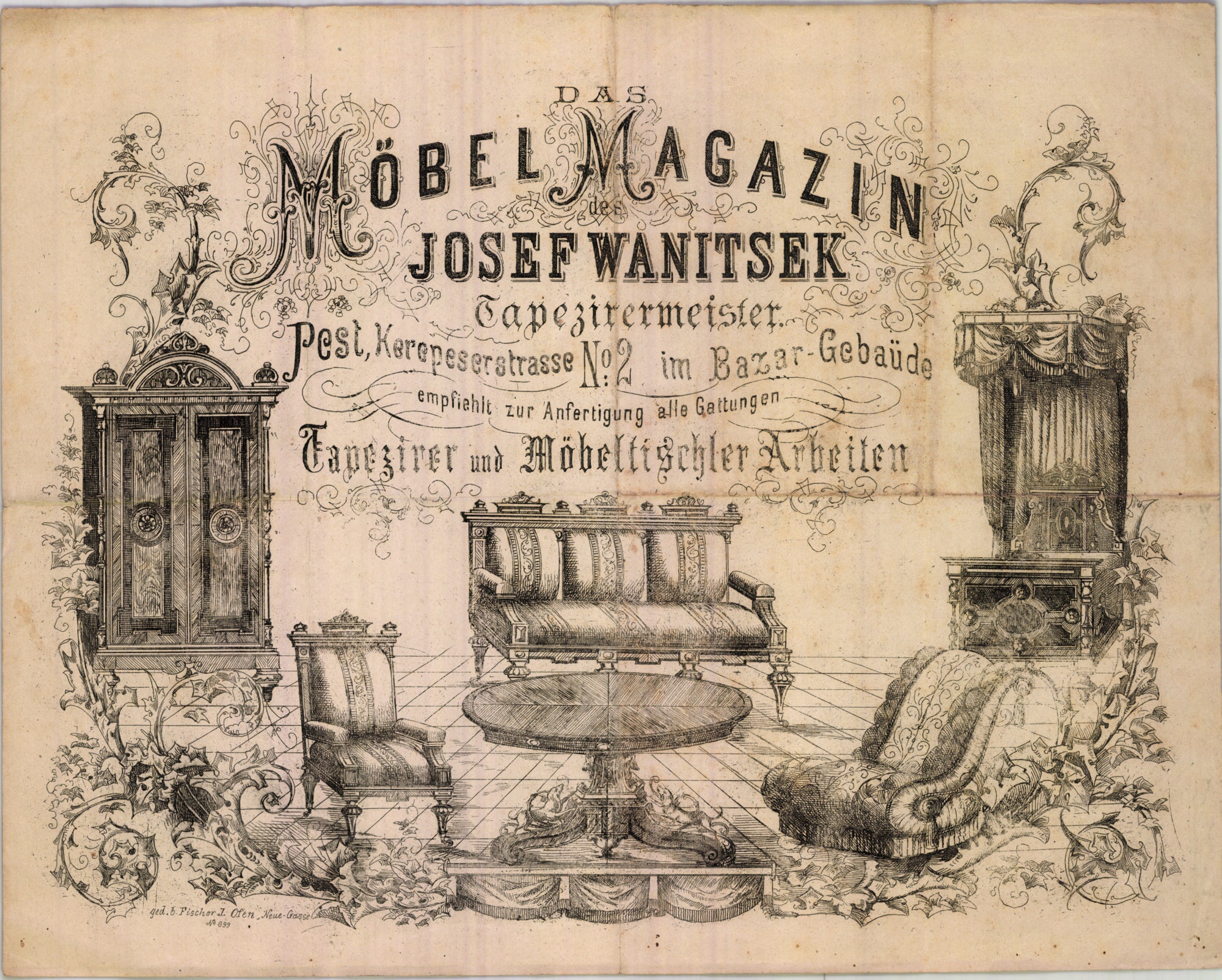 Wanitsek József számla (Magyar Kereskedelmi és Vendéglátóipari Múzeum CC BY-NC-SA)