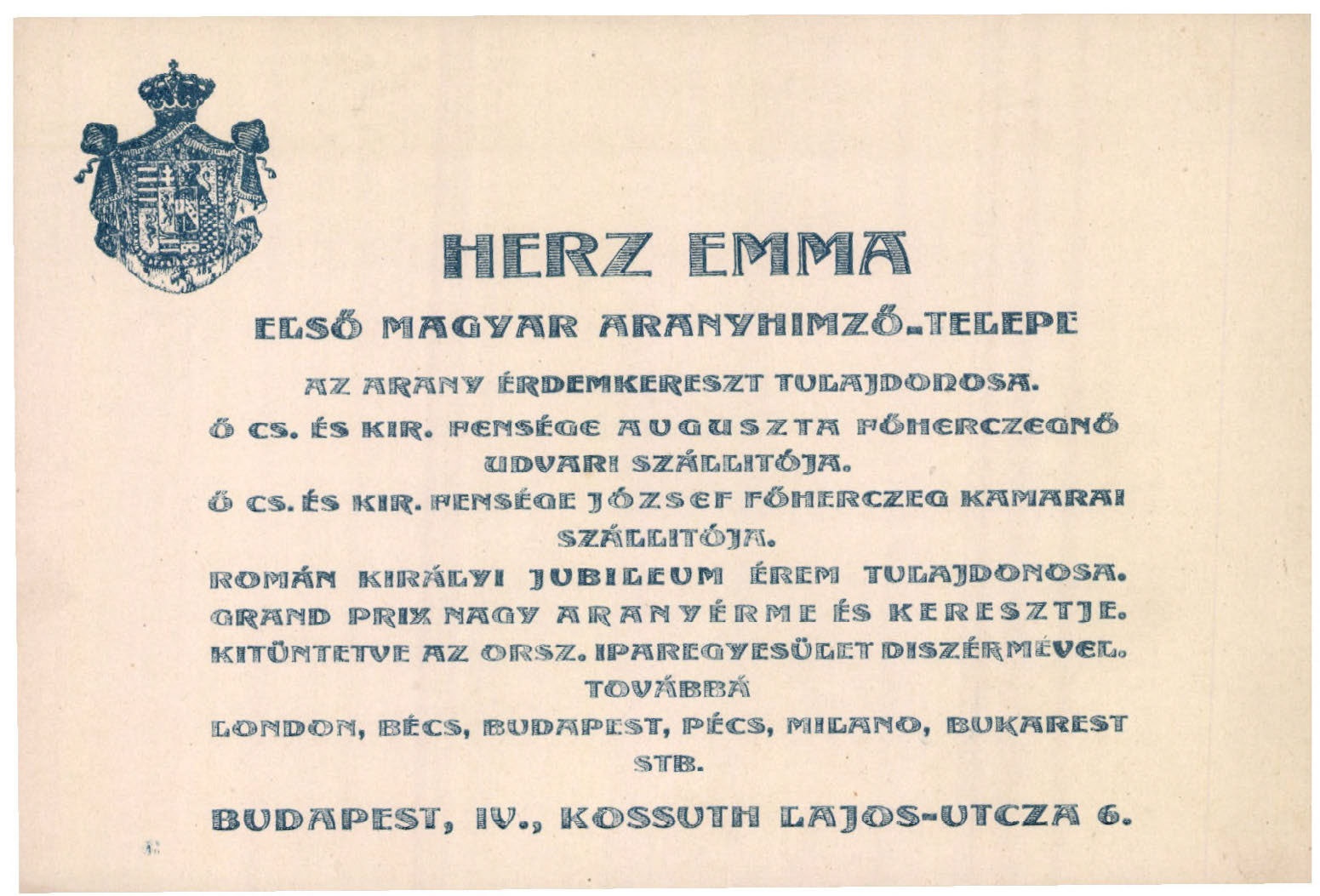 Herz Emma első magyar aranyhímző telepe (Magyar Kereskedelmi és Vendéglátóipari Múzeum CC BY-NC-SA)
