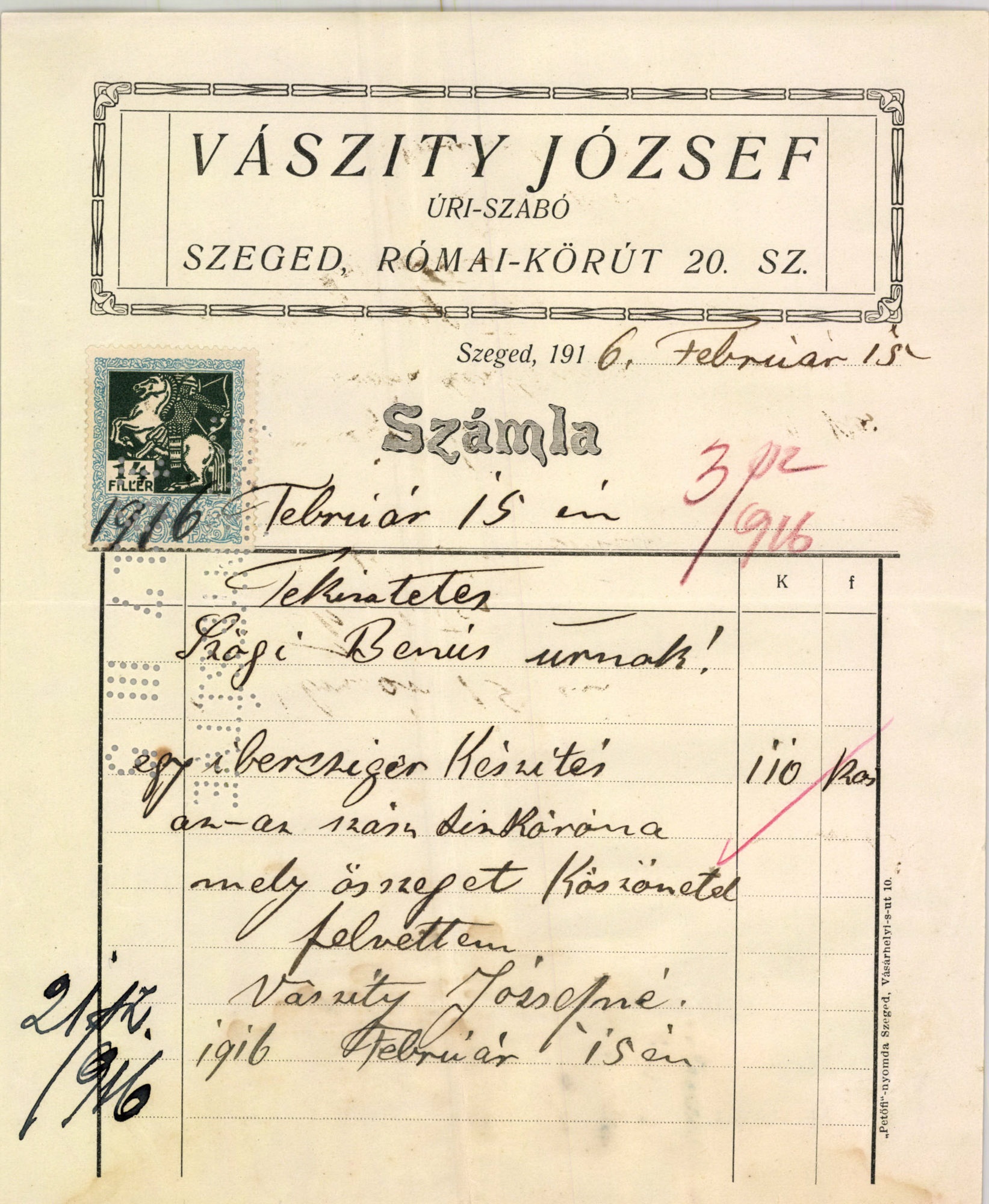 Vászity József úri-szabó (Magyar Kereskedelmi és Vendéglátóipari Múzeum CC BY-NC-SA)