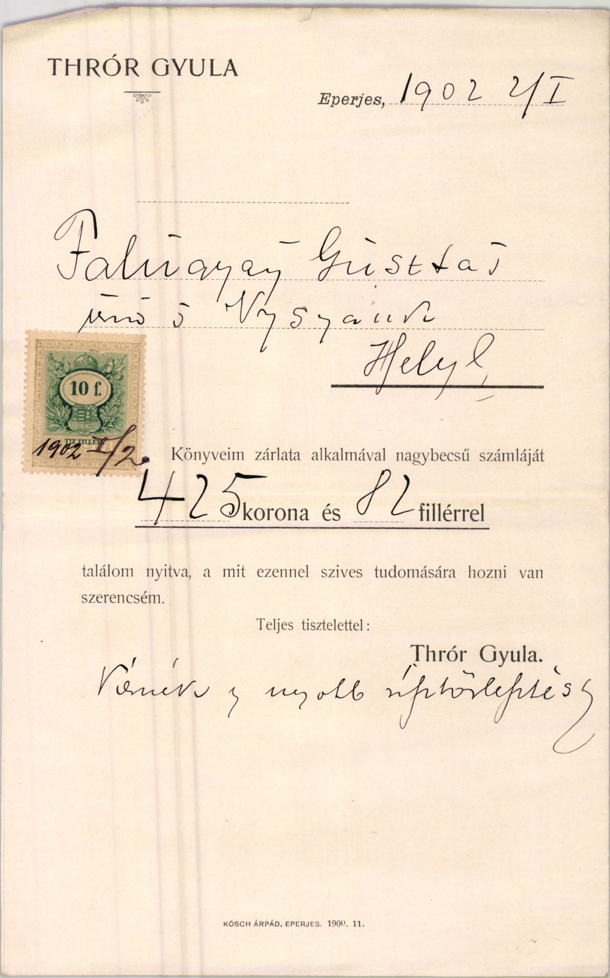 Thrór Gyula (Magyar Kereskedelmi és Vendéglátóipari Múzeum CC BY-NC-SA)