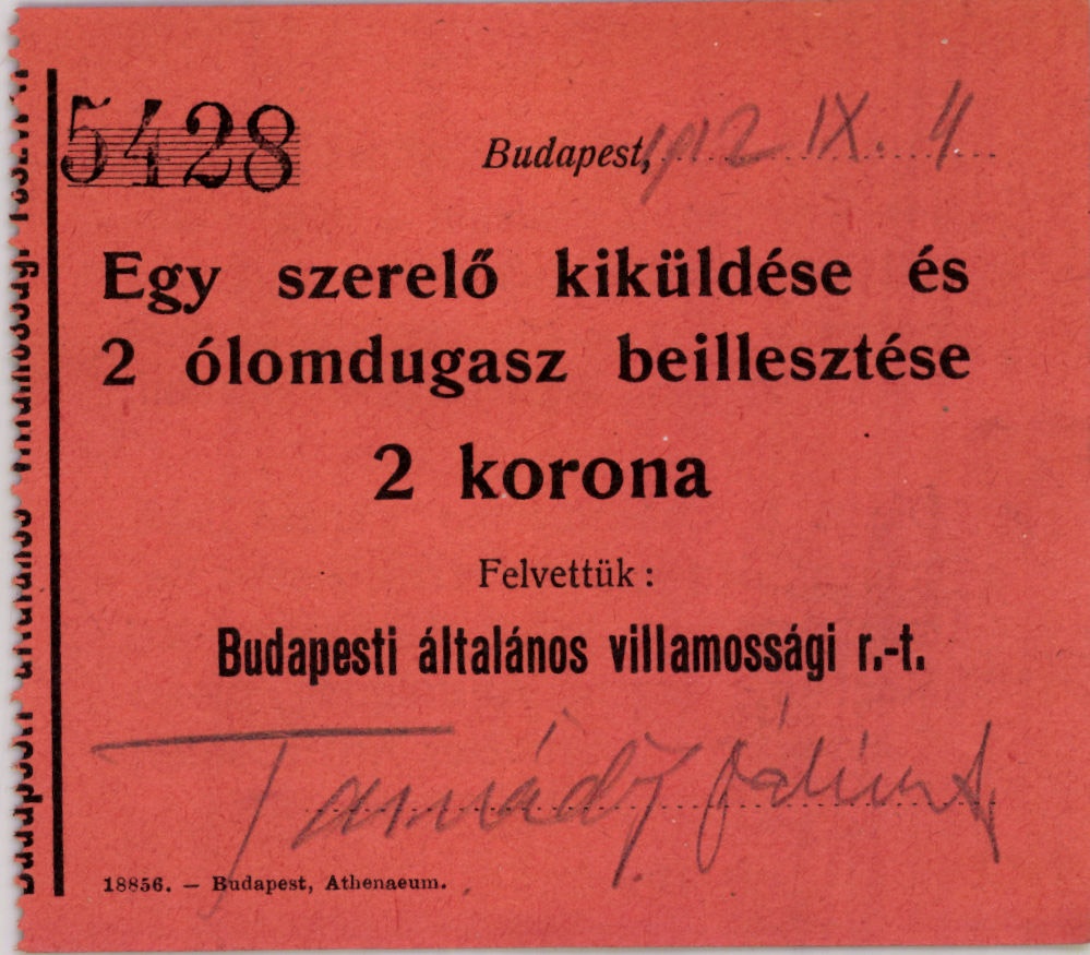 Budapesti Általános Villamossági Részvénytársaság (Magyar Kereskedelmi és Vendéglátóipari Múzeum CC BY-NC-SA)