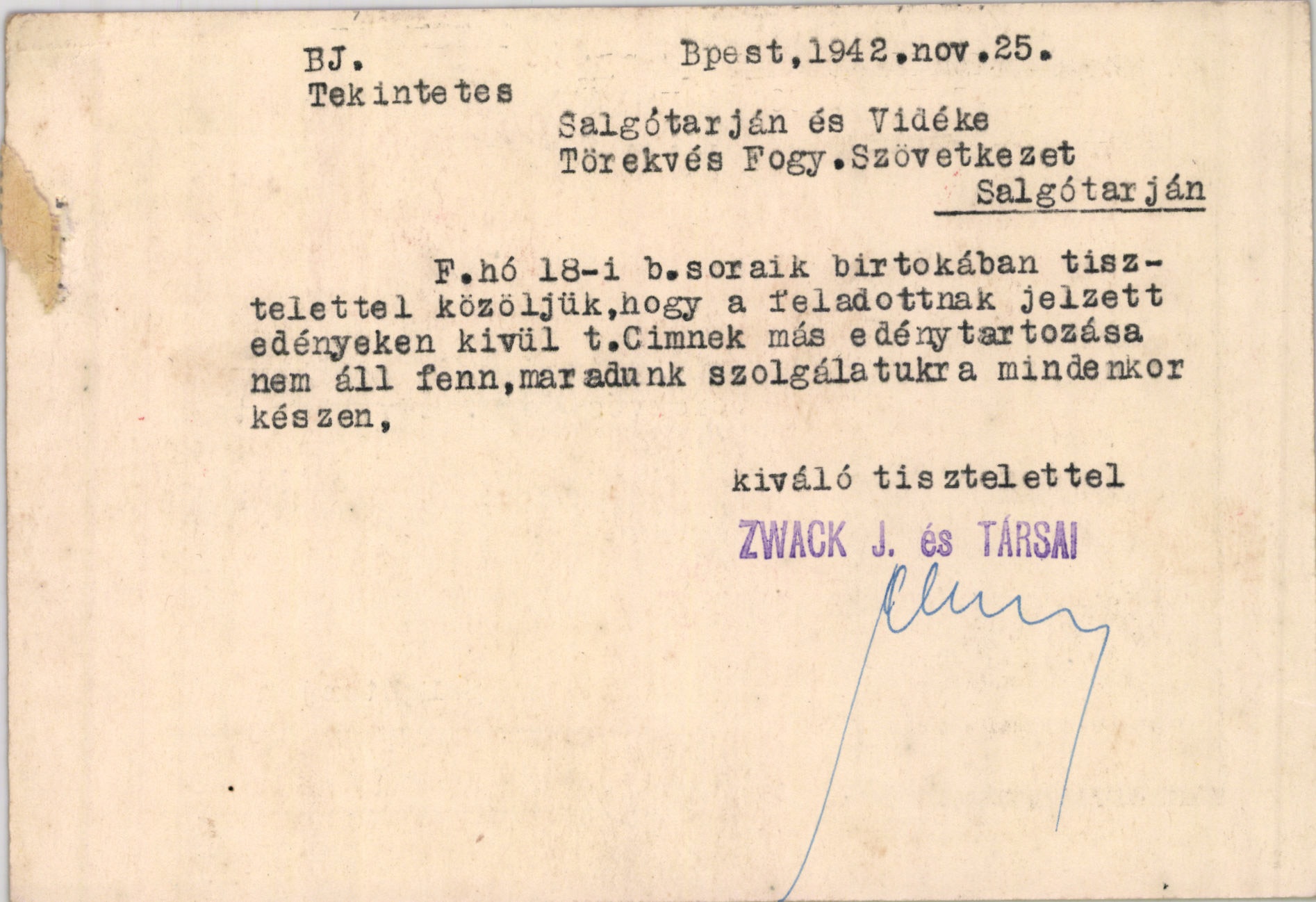 Zwack J. és Társai likőrgyárosok (Magyar Kereskedelmi és Vendéglátóipari Múzeum CC BY-NC-SA)