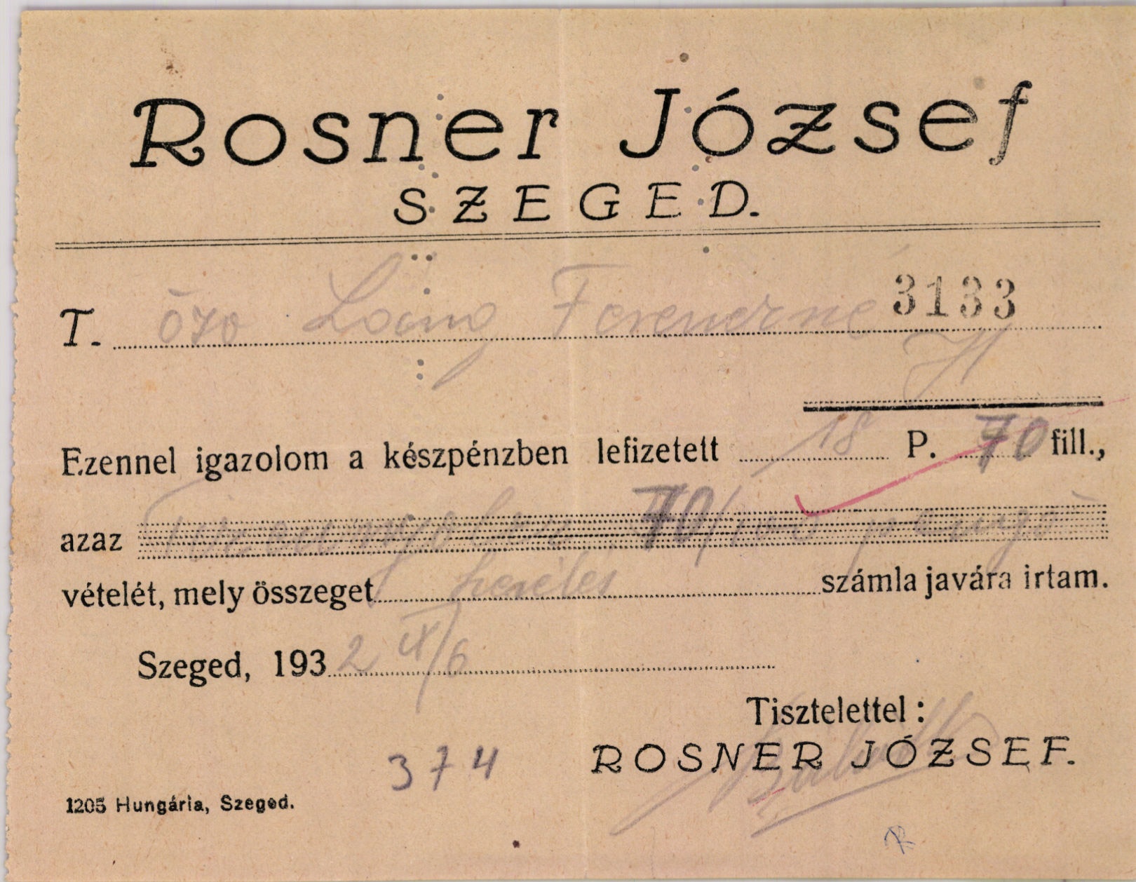 Rosner József (Magyar Kereskedelmi és Vendéglátóipari Múzeum CC BY-NC-SA)