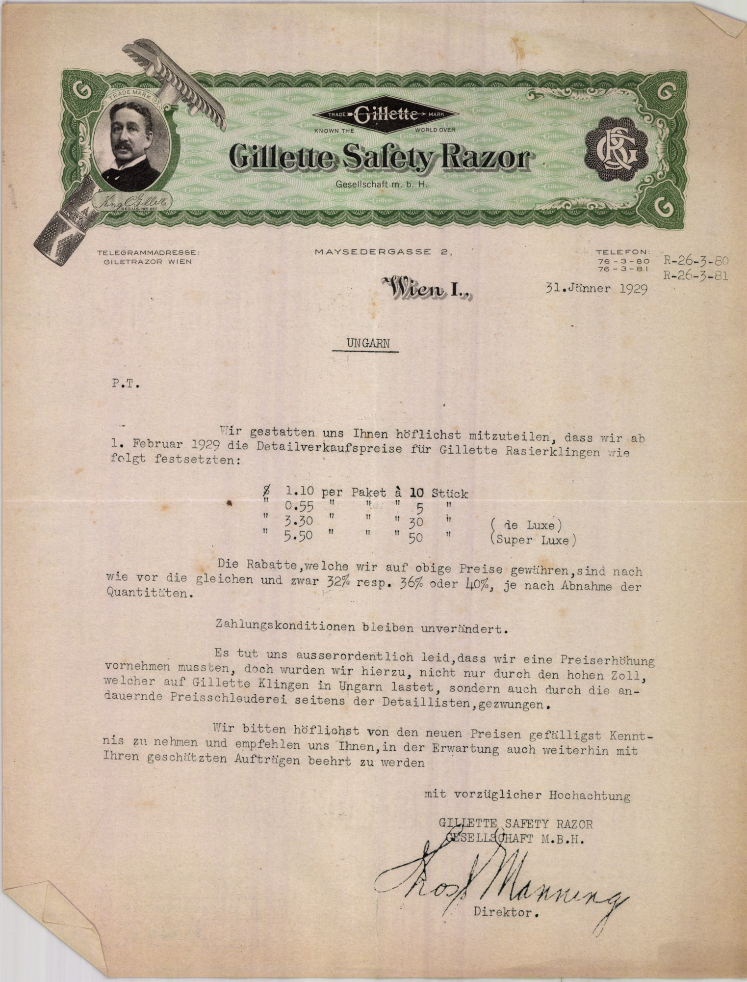 Gillette Safety Razor Gesellschaft M. B. H. (Magyar Kereskedelmi és Vendéglátóipari Múzeum CC BY-NC-SA)