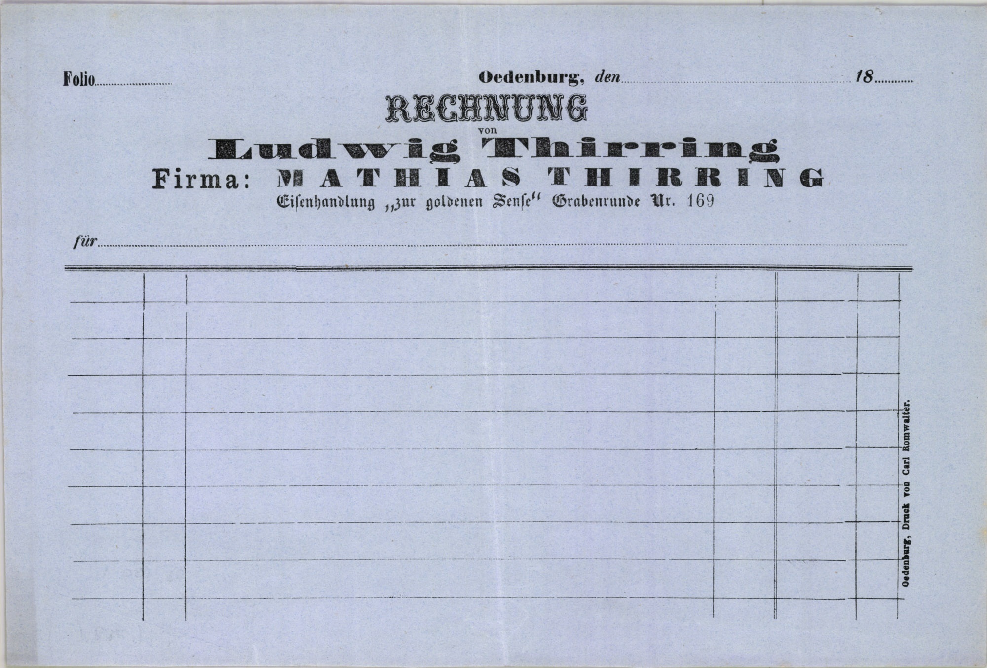 Thirring Ludvig számla (Magyar Kereskedelmi és Vendéglátóipari Múzeum CC BY-NC-SA)