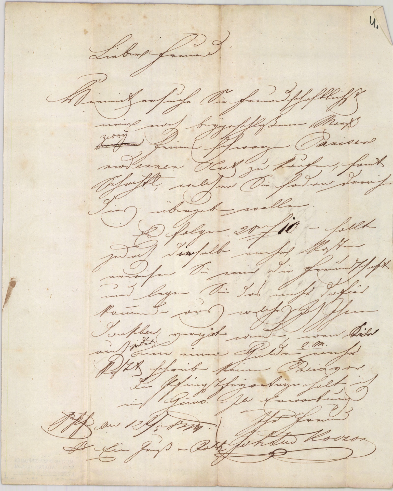 Koczor János levél (Magyar Kereskedelmi és Vendéglátóipari Múzeum CC BY-NC-SA)