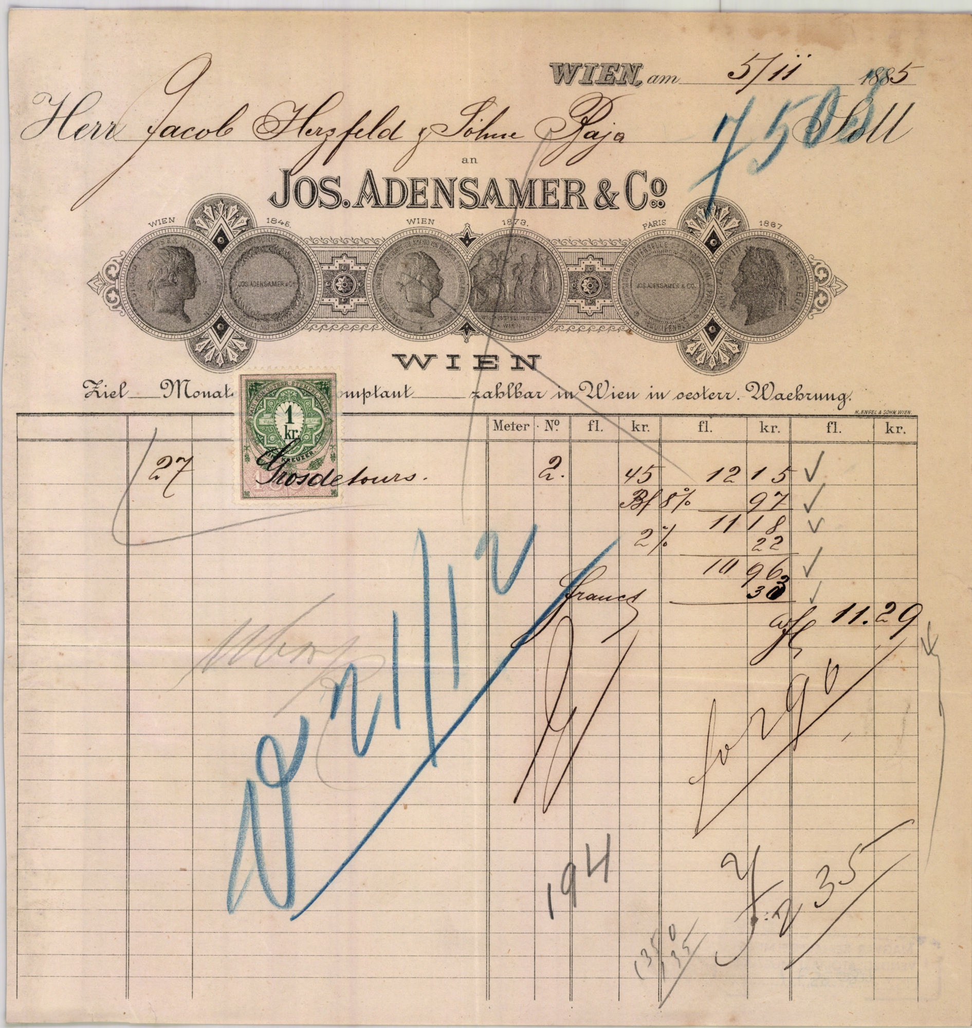 Jos. Adensamer & Co. (Magyar Kereskedelmi és Vendéglátóipari Múzeum CC BY-NC-SA)
