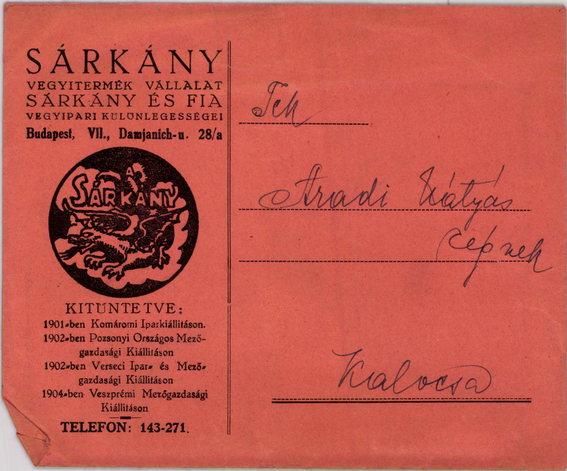 Sárkány Vegyitermék Vállalat (Magyar Kereskedelmi és Vendéglátóipari Múzeum CC BY-NC-SA)