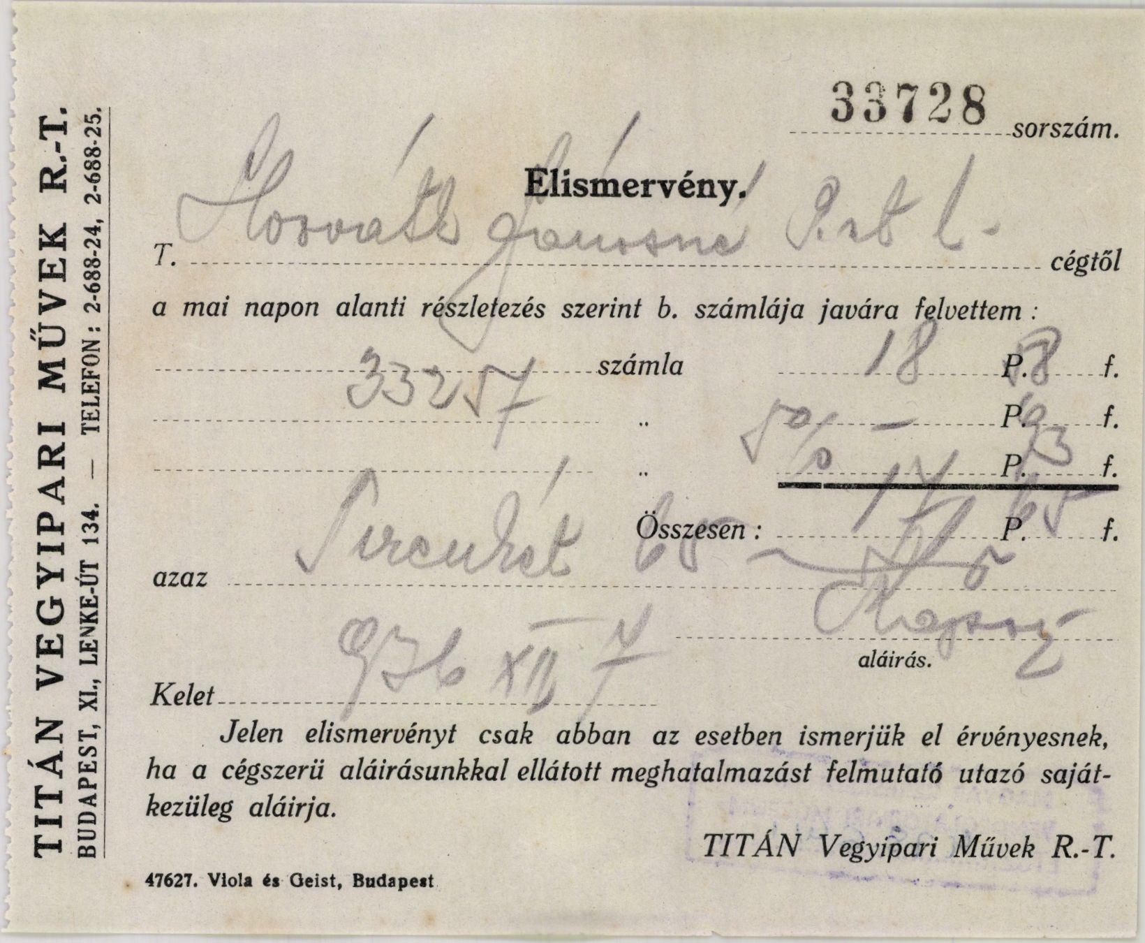 Titán Vegyipari Művek Részvénytársaság (Magyar Kereskedelmi és Vendéglátóipari Múzeum CC BY-NC-SA)