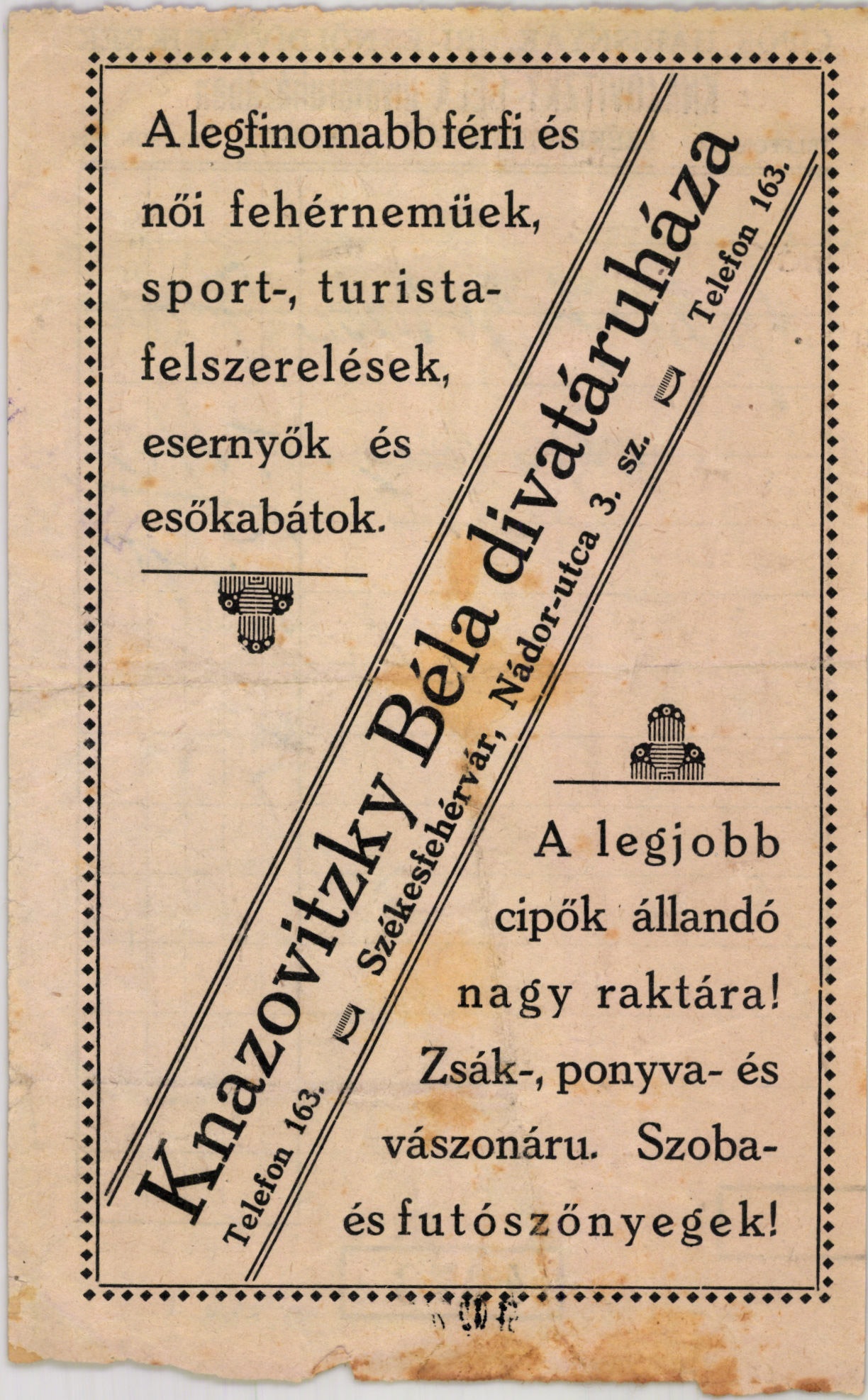 Kanzovitzky Béla divatáruháza (Magyar Kereskedelmi és Vendéglátóipari Múzeum CC BY-NC-SA)