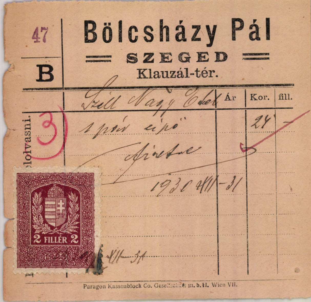 Bölcsházy Pál rövid szövött- és divatáru üzlete (Magyar Kereskedelmi és Vendéglátóipari Múzeum CC BY-NC-SA)