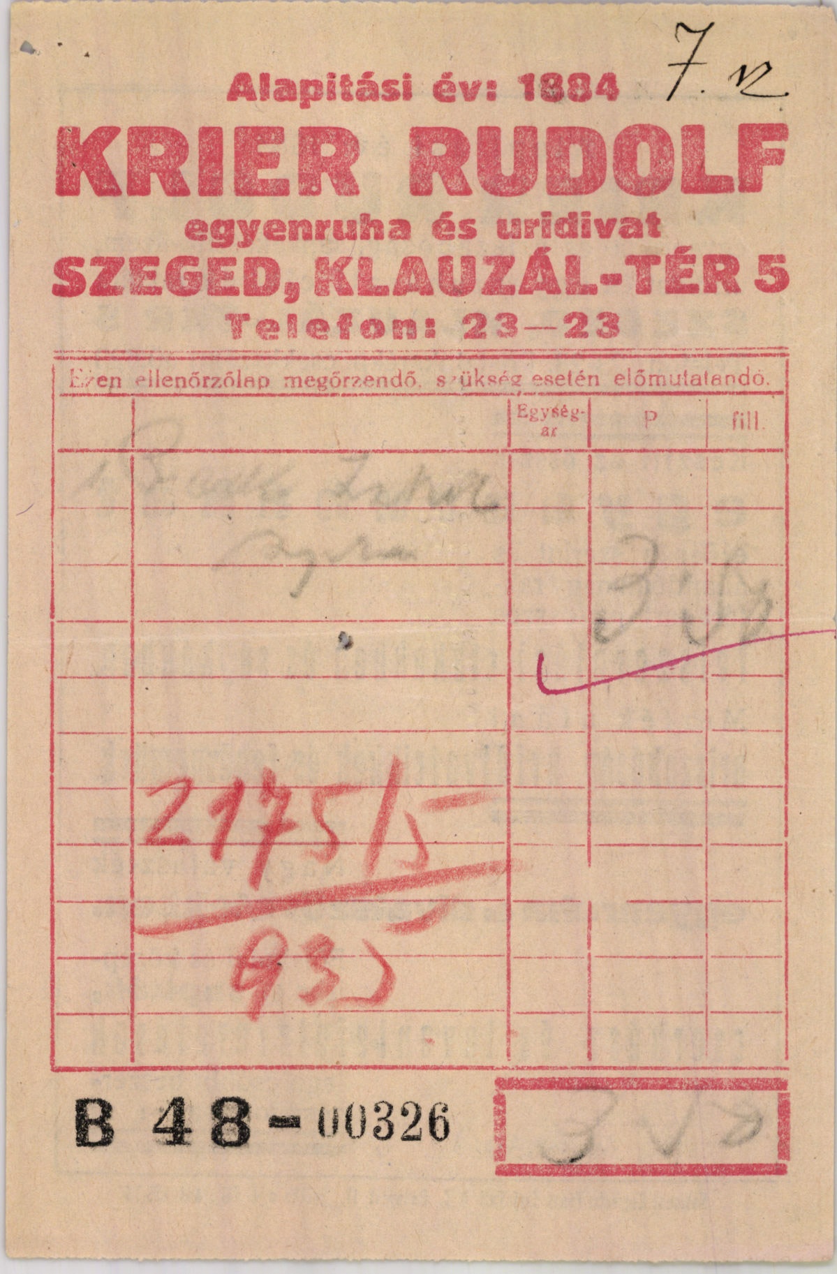 Krier Rudolf egyenruha és uridivat (Magyar Kereskedelmi és Vendéglátóipari Múzeum CC BY-NC-SA)