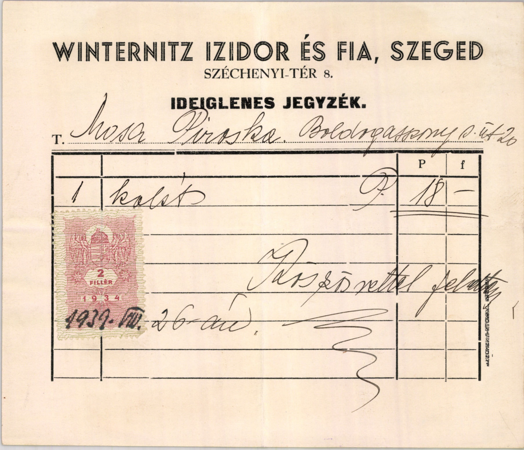 Winternitz Izidor és Fia (Magyar Kereskedelmi és Vendéglátóipari Múzeum CC BY-NC-SA)