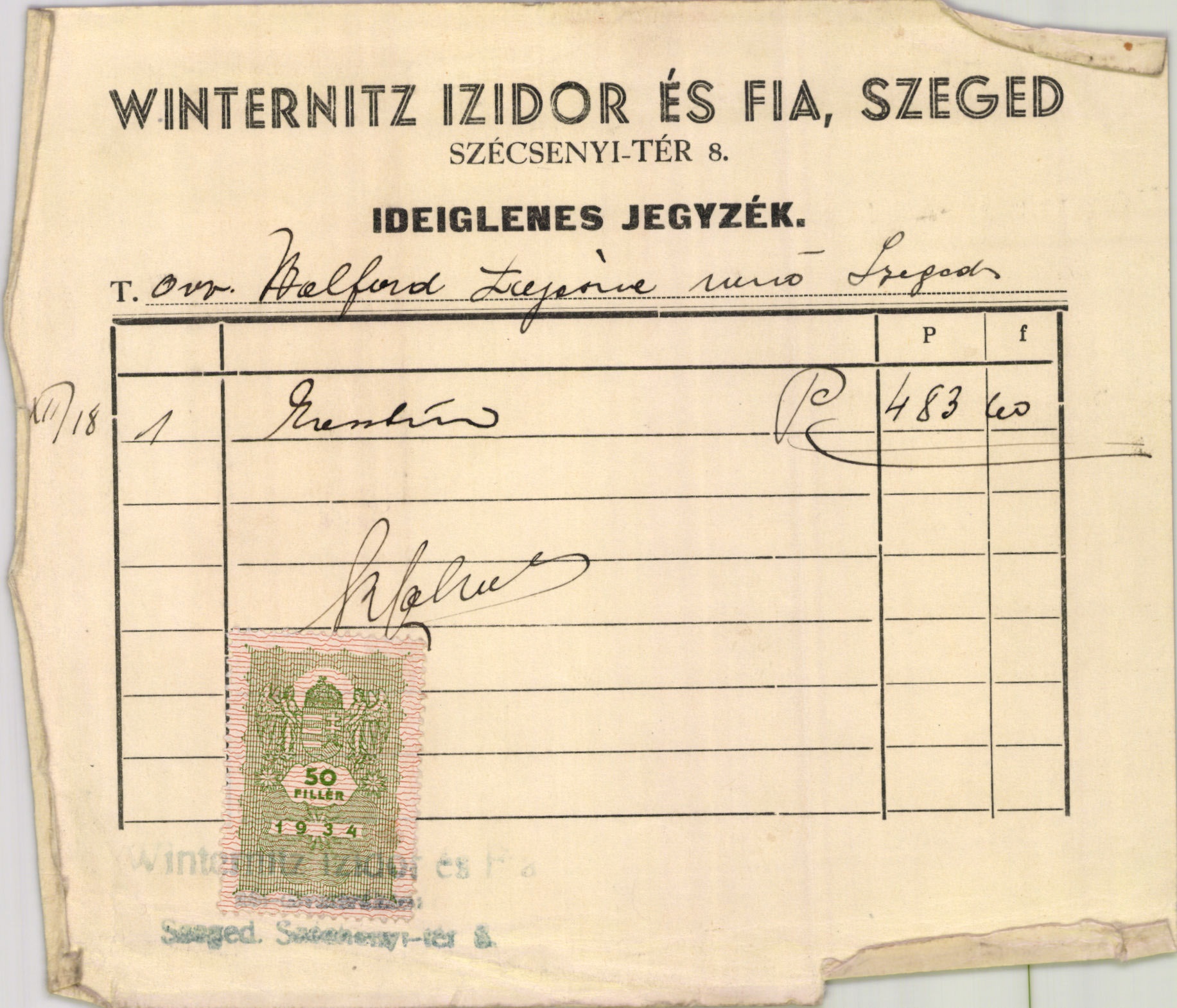Winternitz Izidor és Fia (Magyar Kereskedelmi és Vendéglátóipari Múzeum CC BY-NC-SA)