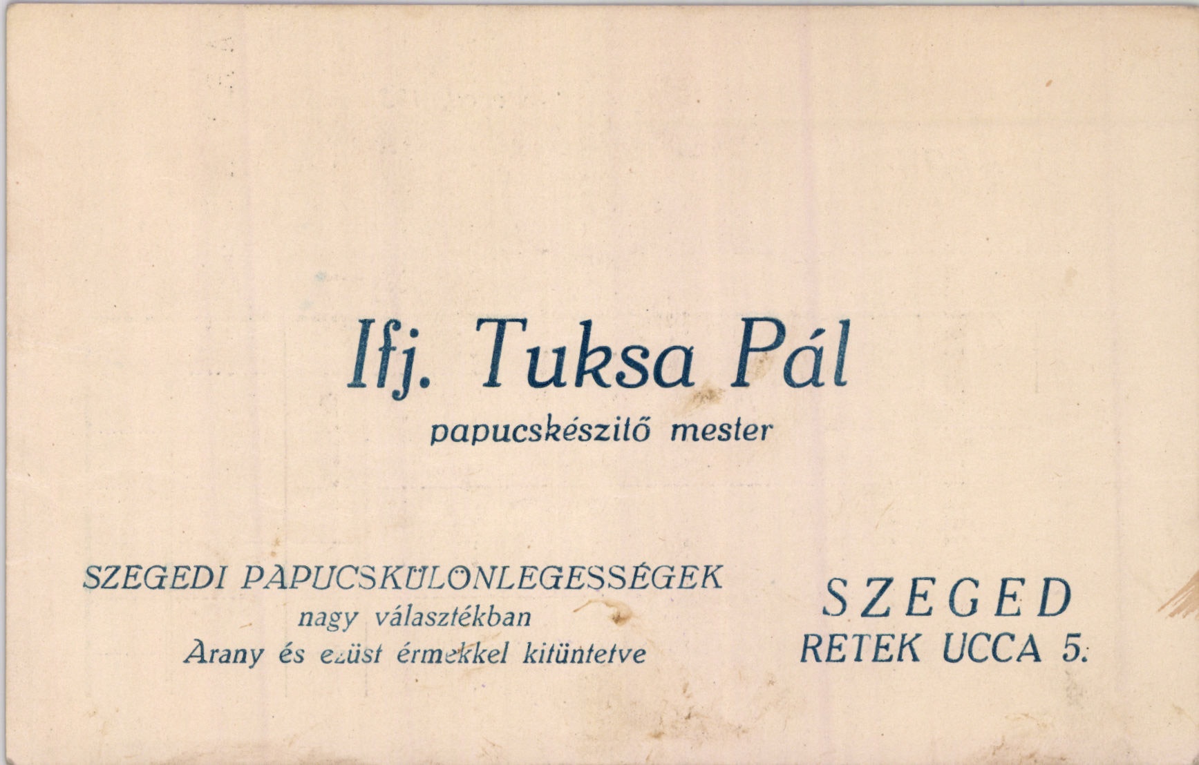 Ifj. Tuksa Pál papucskészítő mester (Magyar Kereskedelmi és Vendéglátóipari Múzeum CC BY-NC-SA)