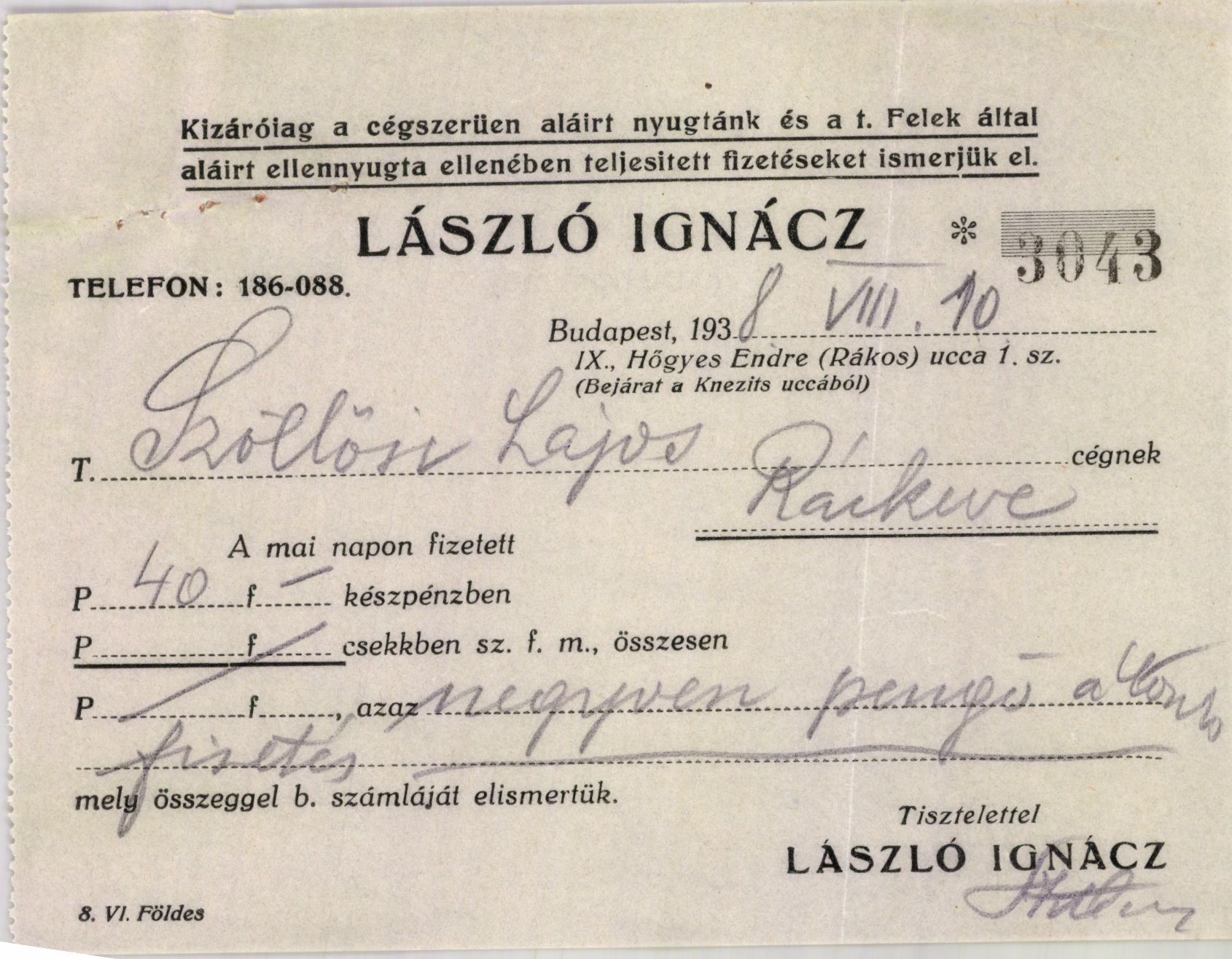 László Ignácz festék-, lakk- és vegyitermék nagykereskedés (Magyar Kereskedelmi és Vendéglátóipari Múzeum CC BY-NC-SA)