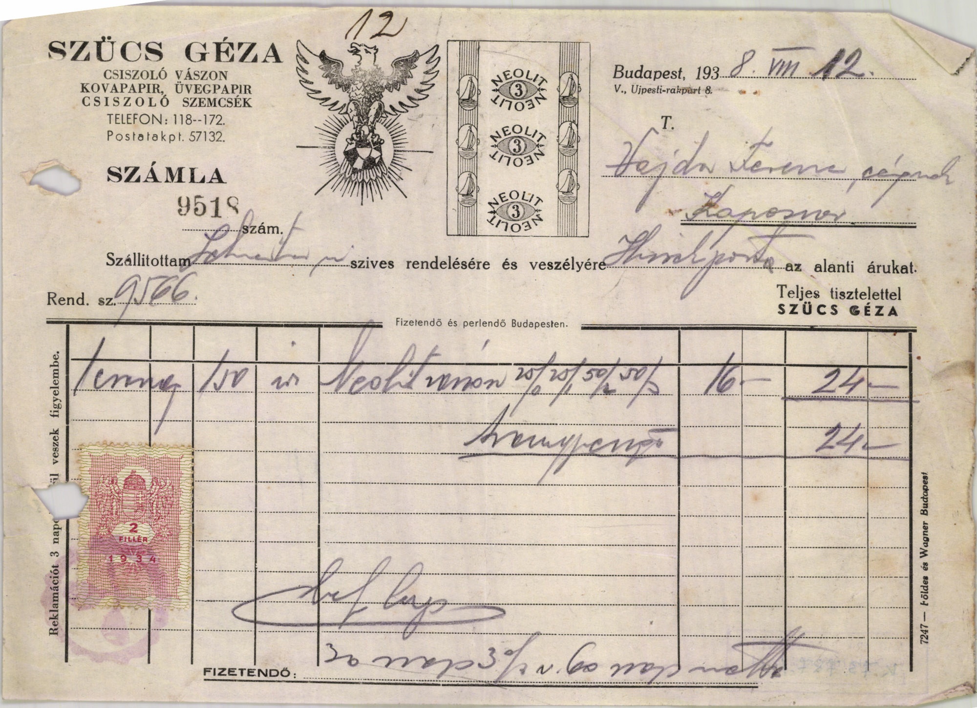 Szücs Géza csiszoló vászon, kovapapir, üvegpapir, csiszoló szemcsék (Magyar Kereskedelmi és Vendéglátóipari Múzeum CC BY-NC-SA)