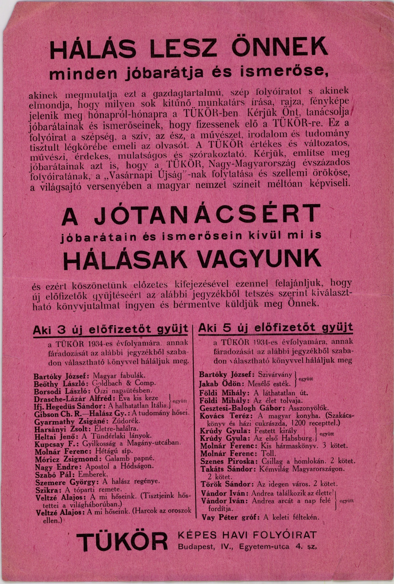 Tükör Képes Havi Folyóirat (Magyar Kereskedelmi és Vendéglátóipari Múzeum CC BY-NC-SA)
