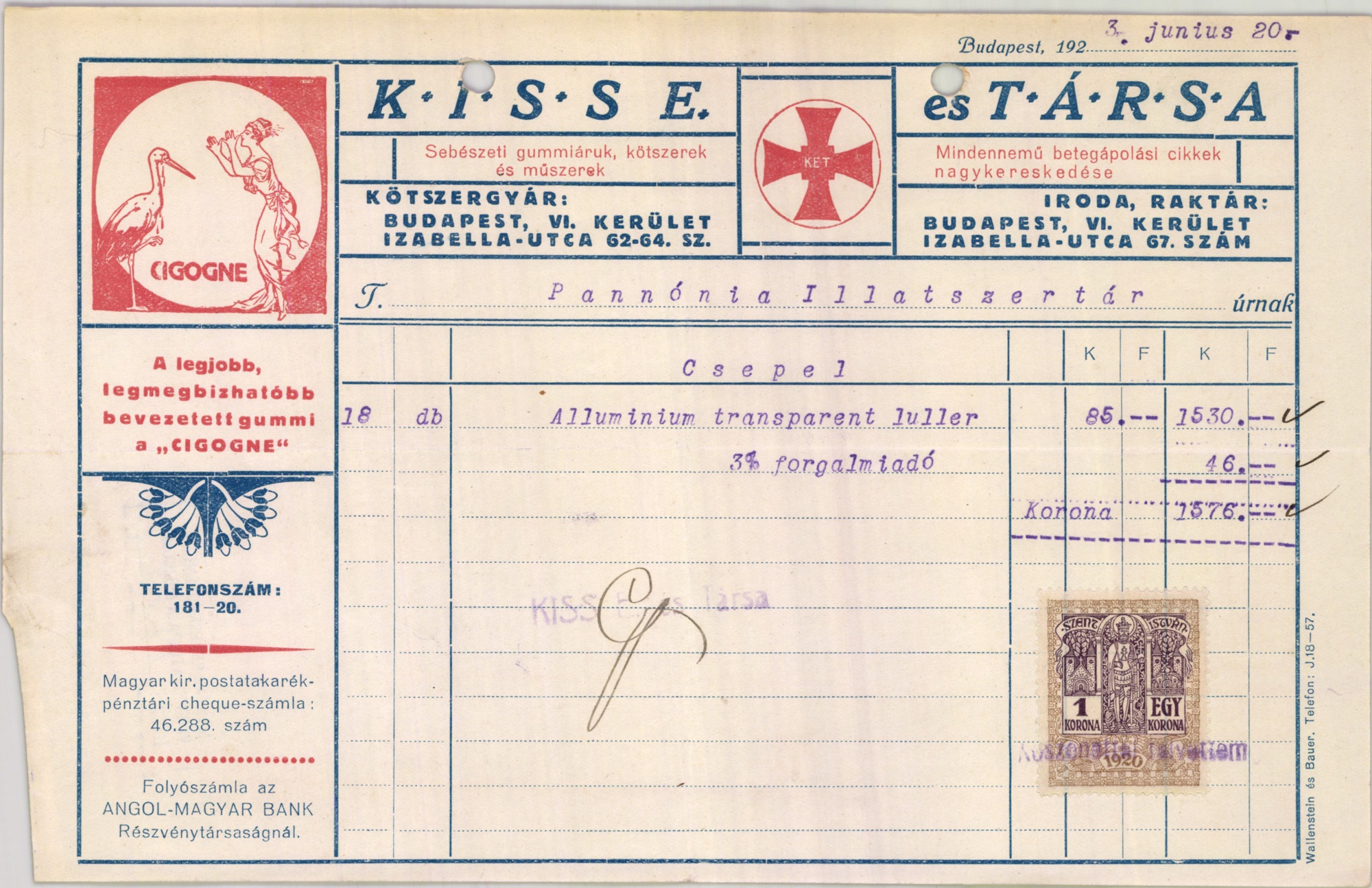 Kiss E. és Társa Kötszergyár (Magyar Kereskedelmi és Vendéglátóipari Múzeum CC BY-NC-SA)