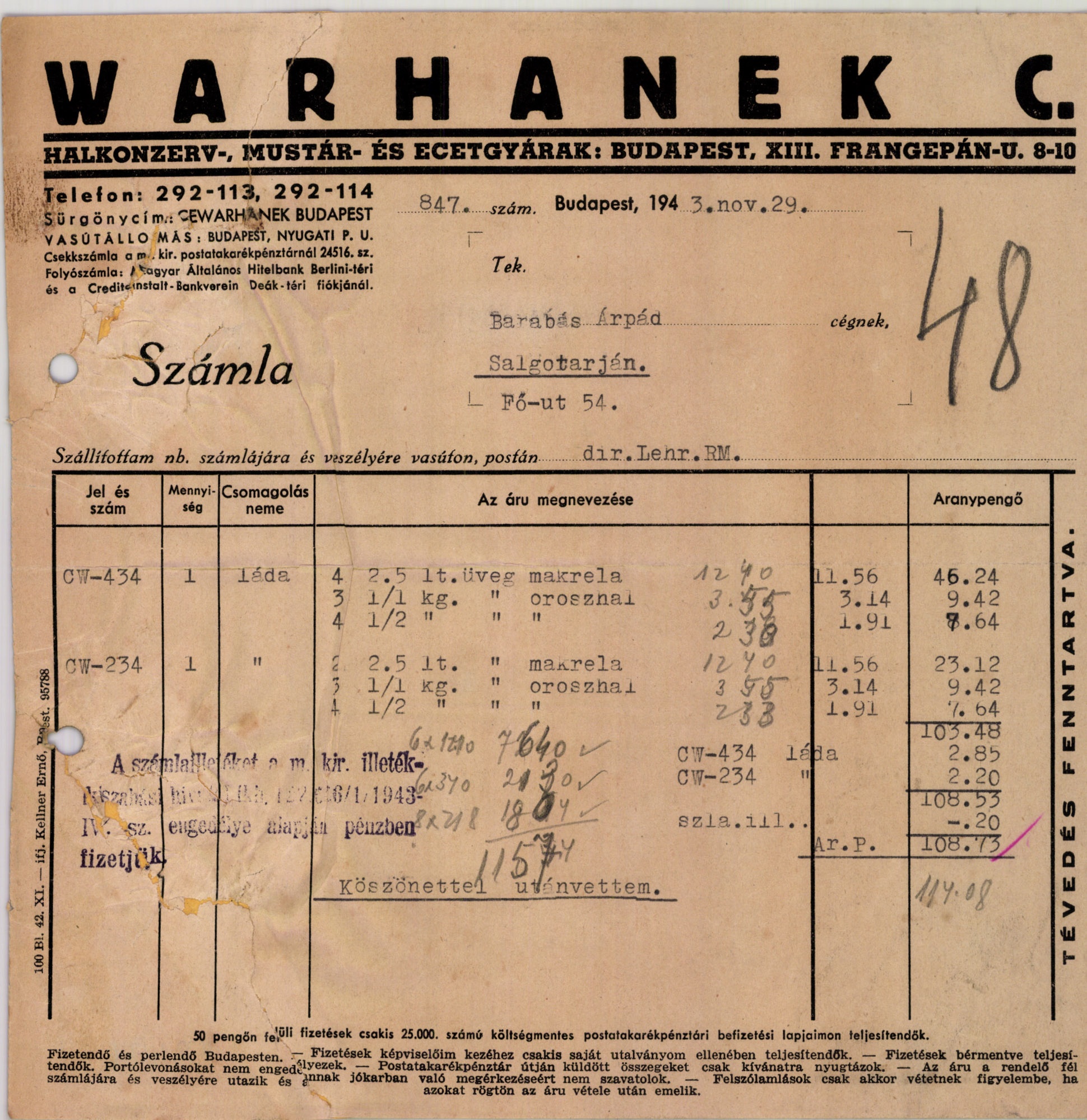 Warhanek C. Halkonzerv-, Mustár- és Ecetgyárak (Magyar Kereskedelmi és Vendéglátóipari Múzeum CC BY-NC-SA)