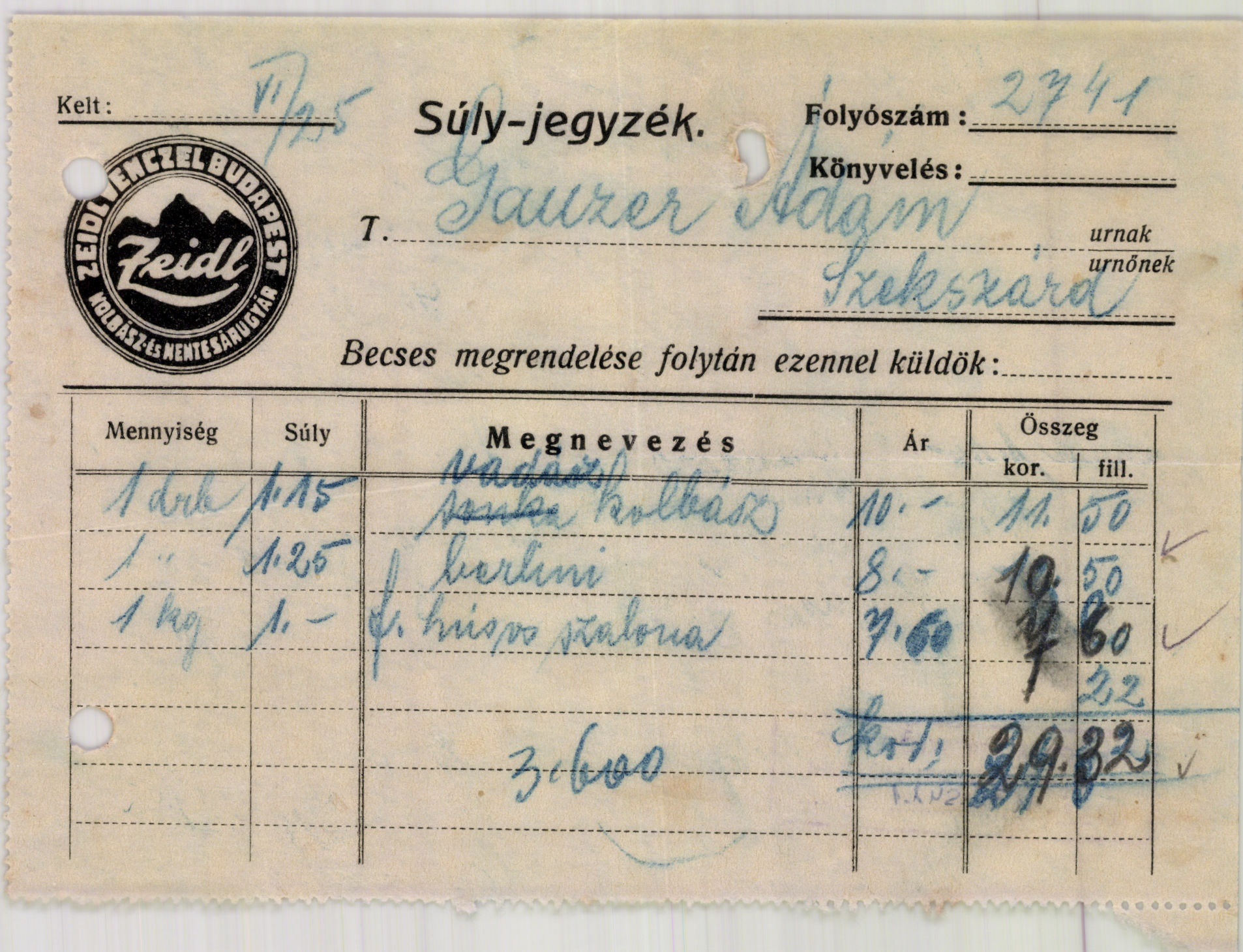 Zeidl Részvénytársaság szalámi és kolbászáru gyár (Magyar Kereskedelmi és Vendéglátóipari Múzeum CC BY-NC-SA)