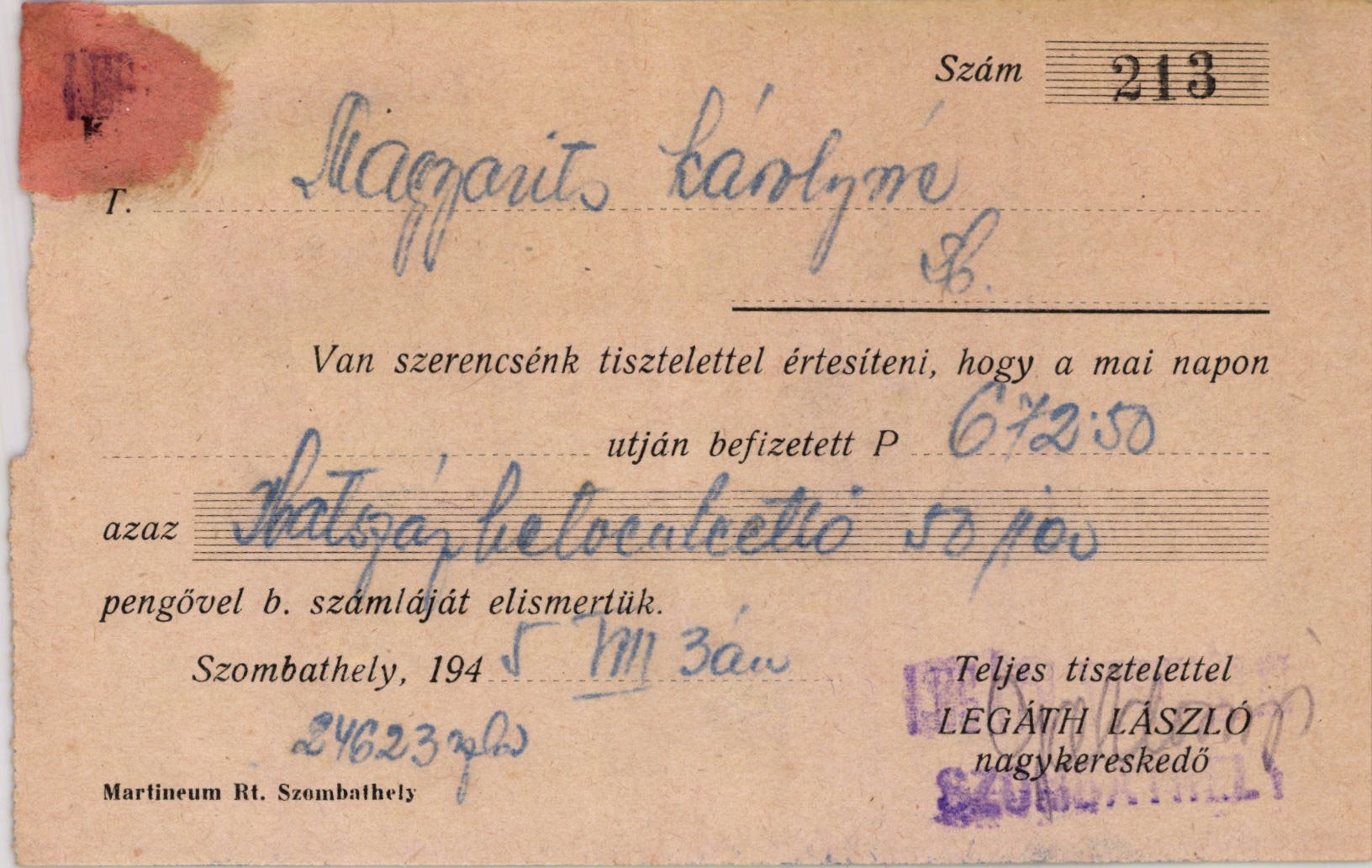 Klausz Ferenc fűszer-, csemege és lisztnagykereskedő (Magyar Kereskedelmi és Vendéglátóipari Múzeum CC BY-NC-SA)