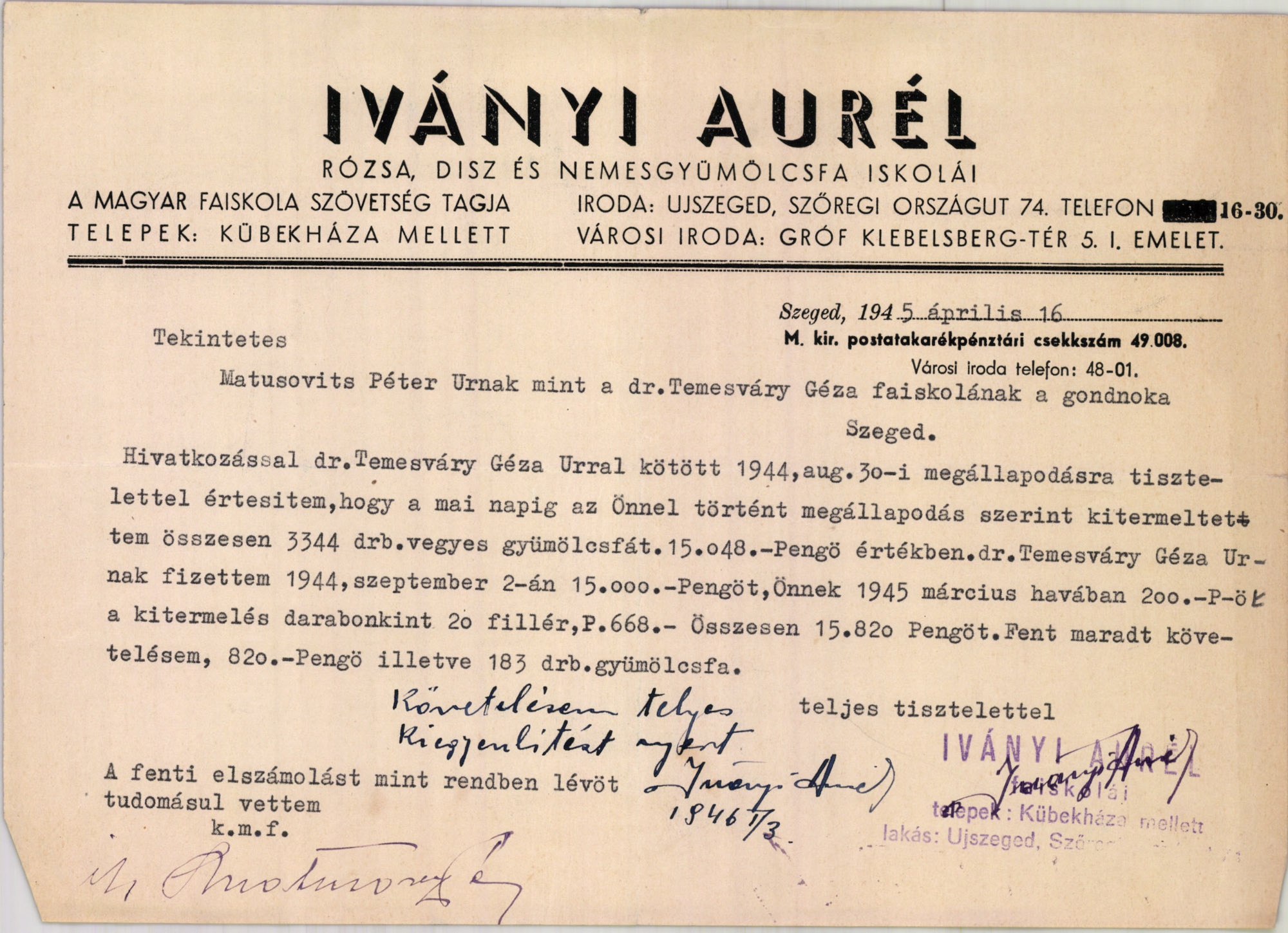 Iványi Aurél rózsa, disz- és nemesgyümölcsfa iskolái (Magyar Kereskedelmi és Vendéglátóipari Múzeum CC BY-NC-SA)
