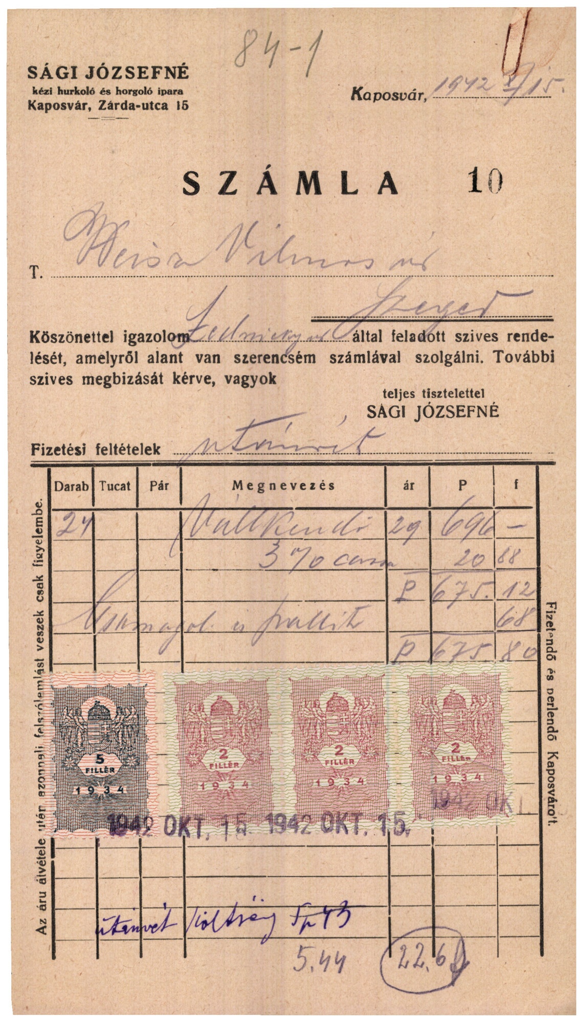 Sági Józsefné kézi hurkoló és horgoló ipara (Magyar Kereskedelmi és Vendéglátóipari Múzeum CC BY-NC-SA)