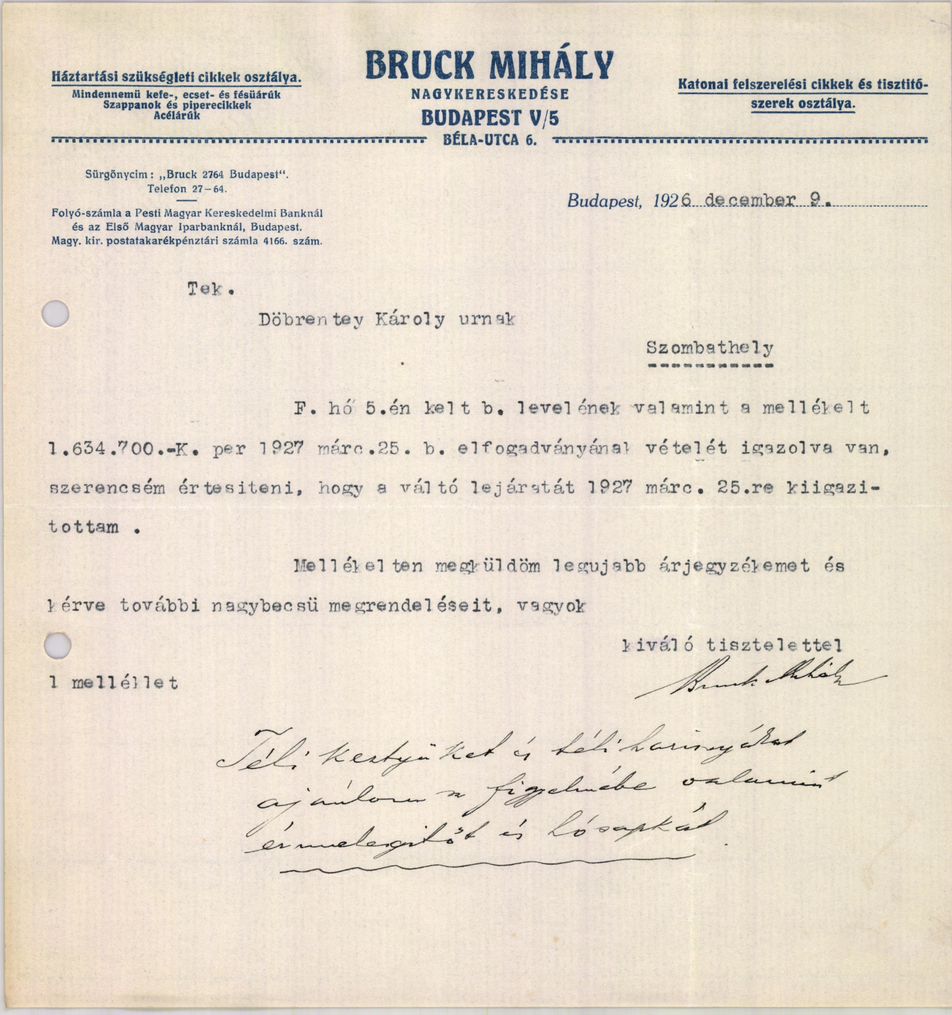 Bruck Mihály nagykereskedése (Magyar Kereskedelmi és Vendéglátóipari Múzeum CC BY-NC-SA)