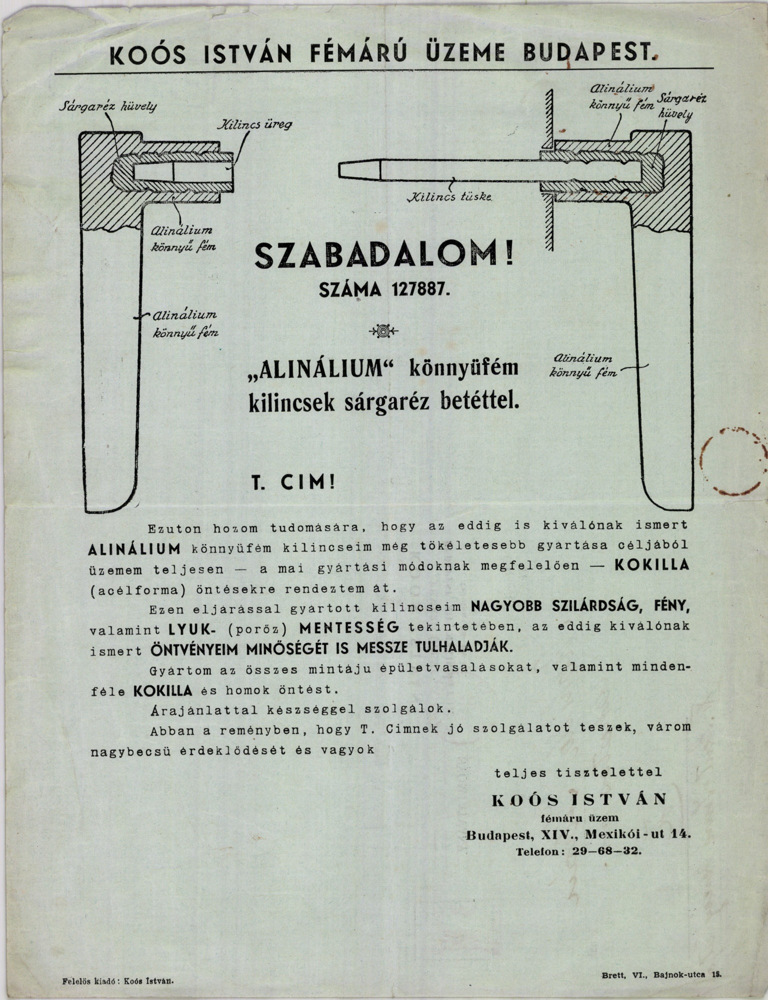 Koós István fémárú üzem (Magyar Kereskedelmi és Vendéglátóipari Múzeum CC BY-NC-SA)
