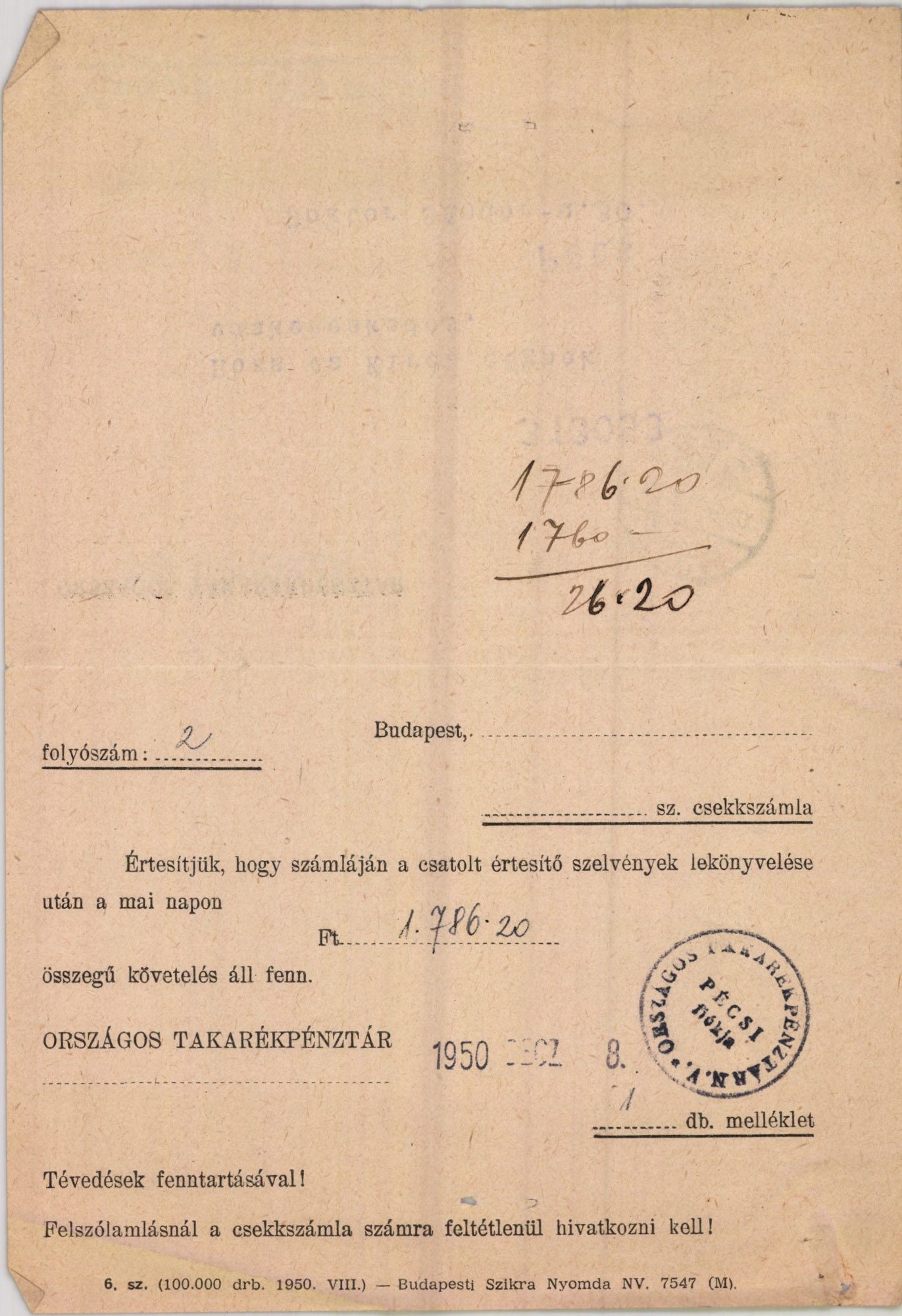 Országos Takarékpénztár Pécsi fiókja (Magyar Kereskedelmi és Vendéglátóipari Múzeum CC BY-NC-SA)