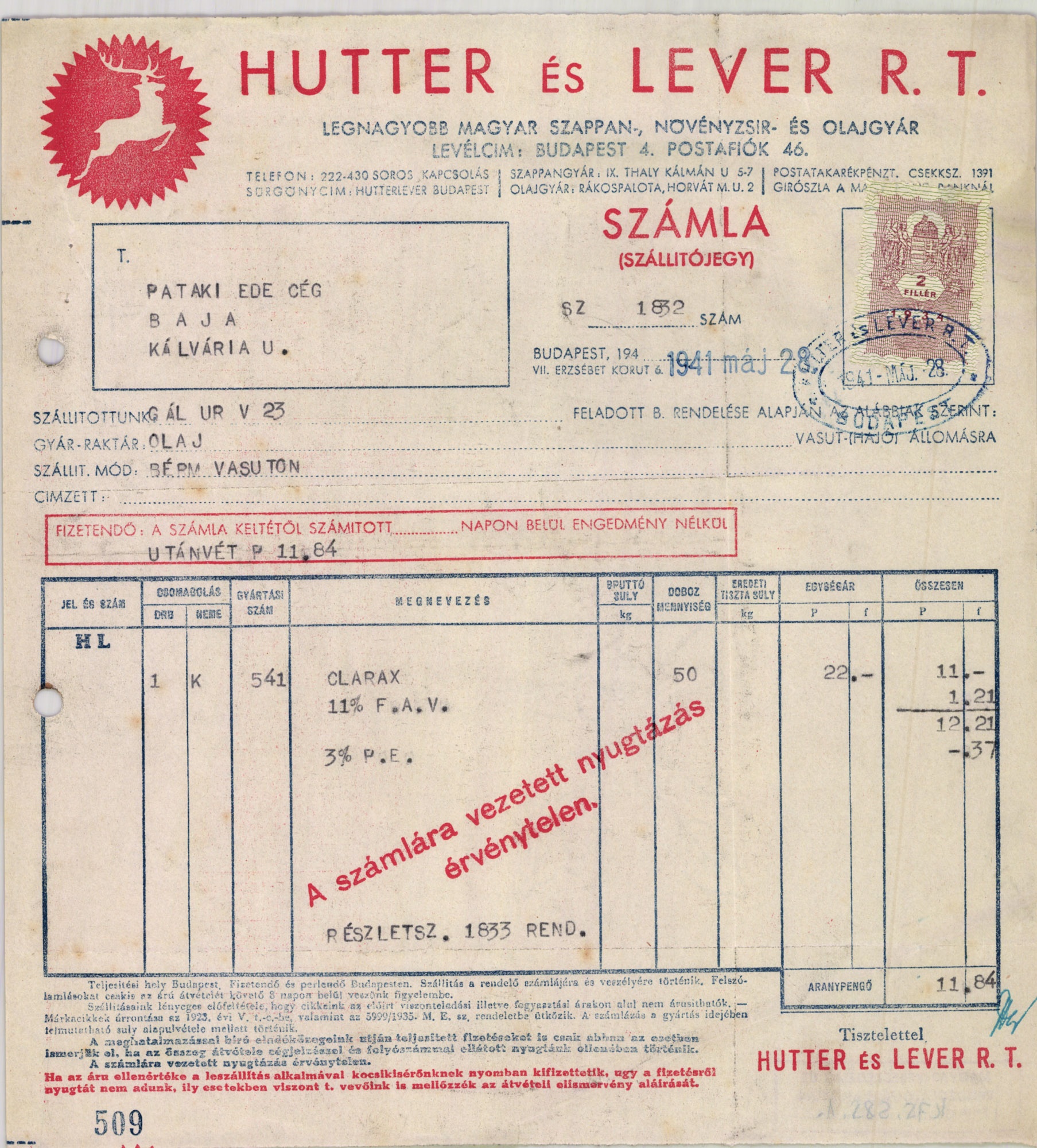 Hutter és Lever R. T. Legnagyobb magyar szappan-, növényzsír- és olajgyár (Magyar Kereskedelmi és Vendéglátóipari Múzeum CC BY-NC-SA)
