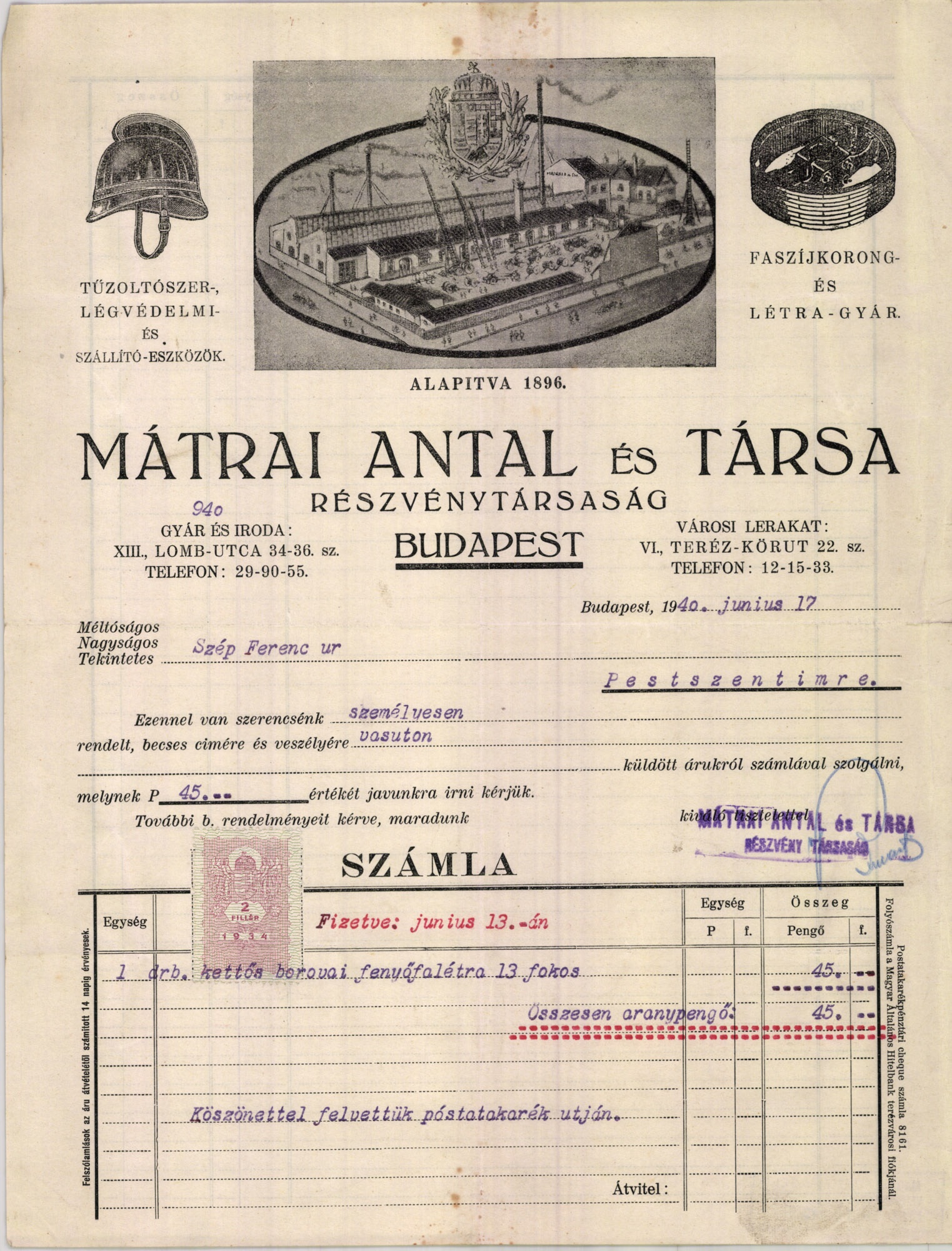 Mátrai Antal és Társa Részvénytársaság (Magyar Kereskedelmi és Vendéglátóipari Múzeum CC BY-NC-SA)