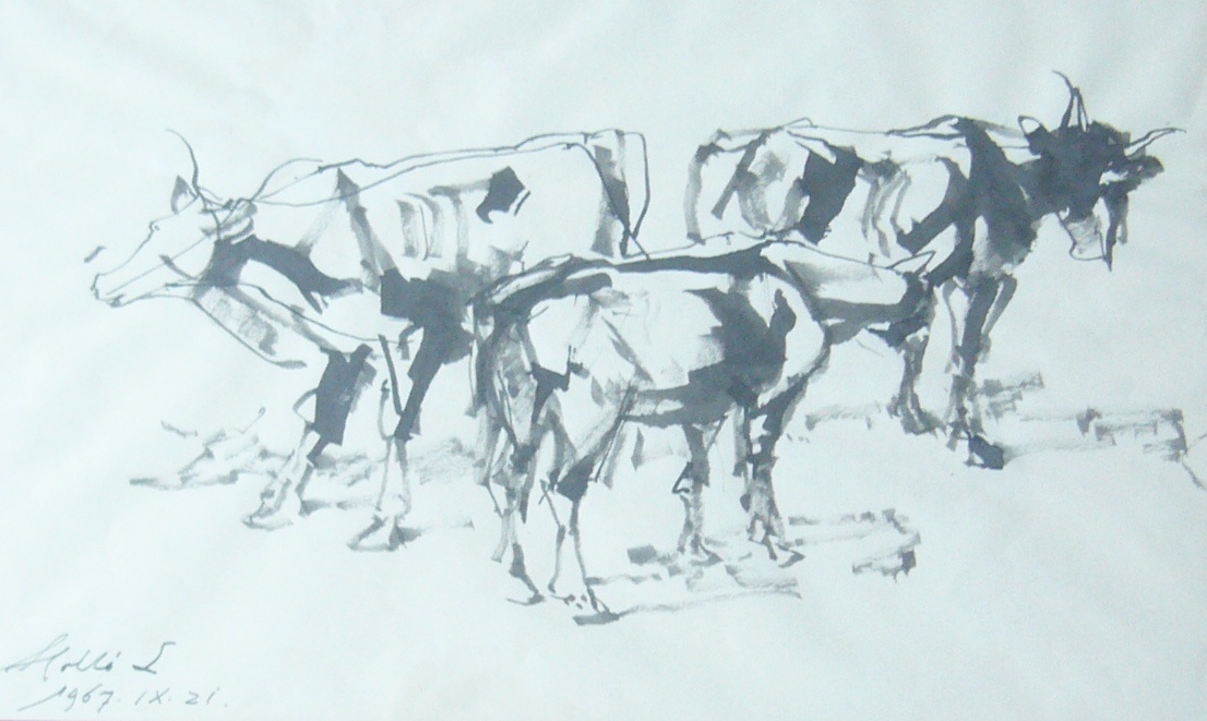 Legelésző tehenek (Holló László Galéria, Putnok CC BY-NC-SA)