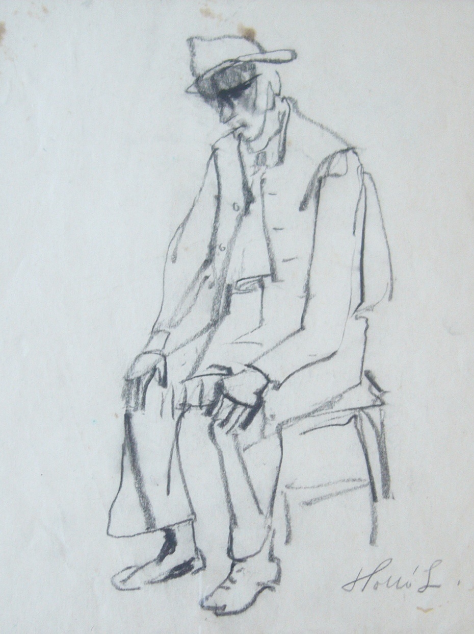 Ülő kalapos férfi (Holló László Galéria, Putnok CC BY-NC-SA)
