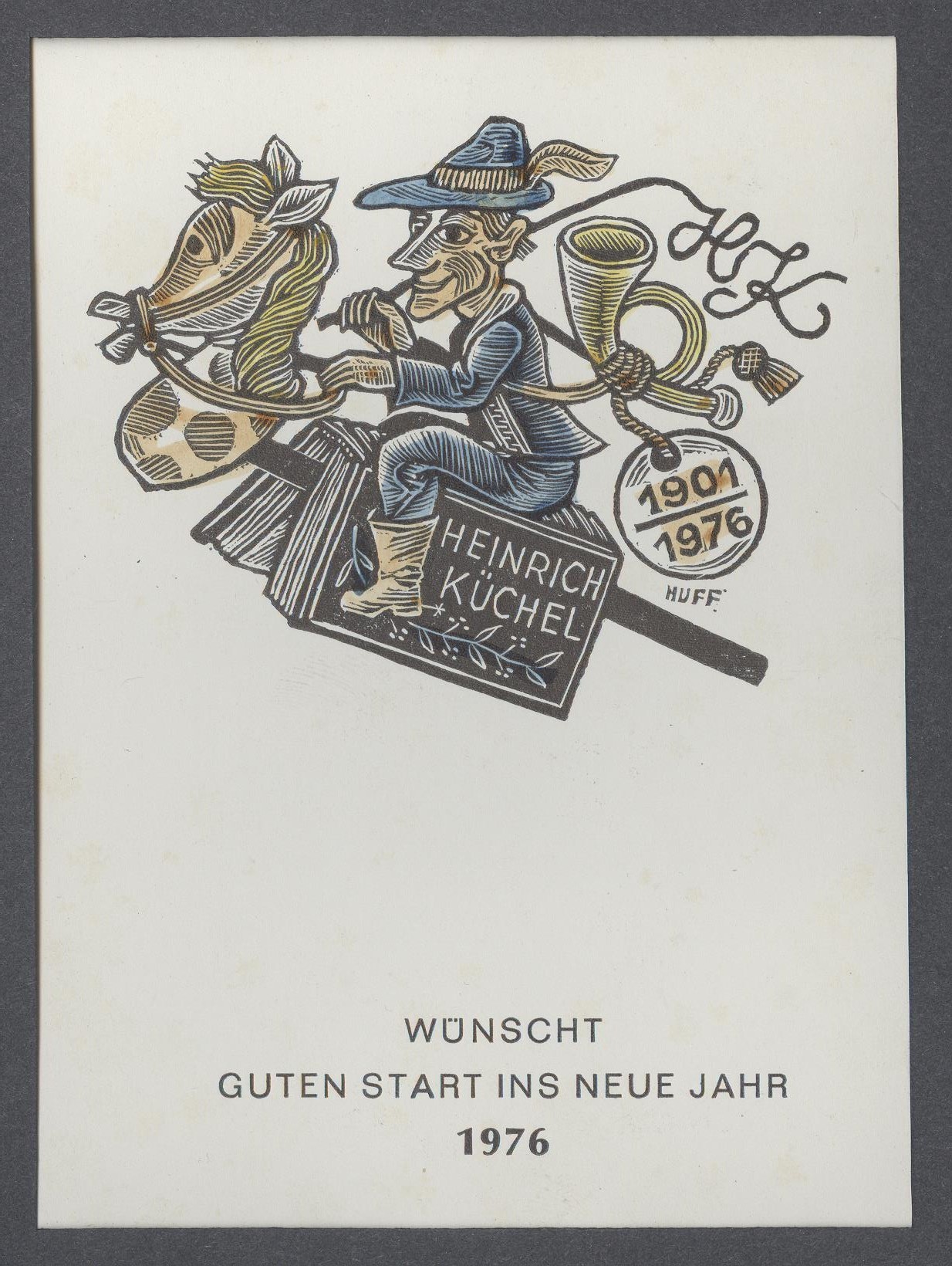 Ex-libris        1901-1976 Heinrich Küchel Wünscht Guten Start Ins Neue Jahr (Holló László Galéria, Putnok CC BY-NC-SA)