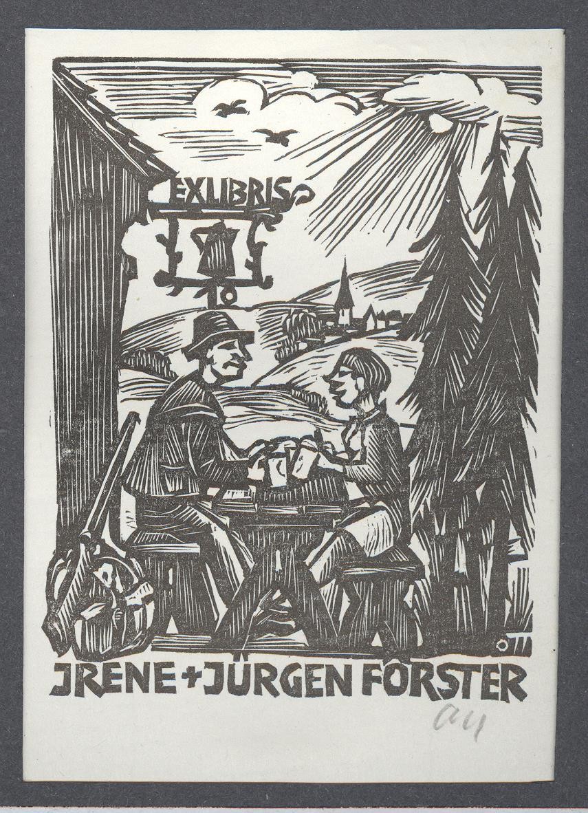 Ex-libris   Irene + Jürgen Förster (Holló László Galéria, Putnok CC BY-NC-SA)