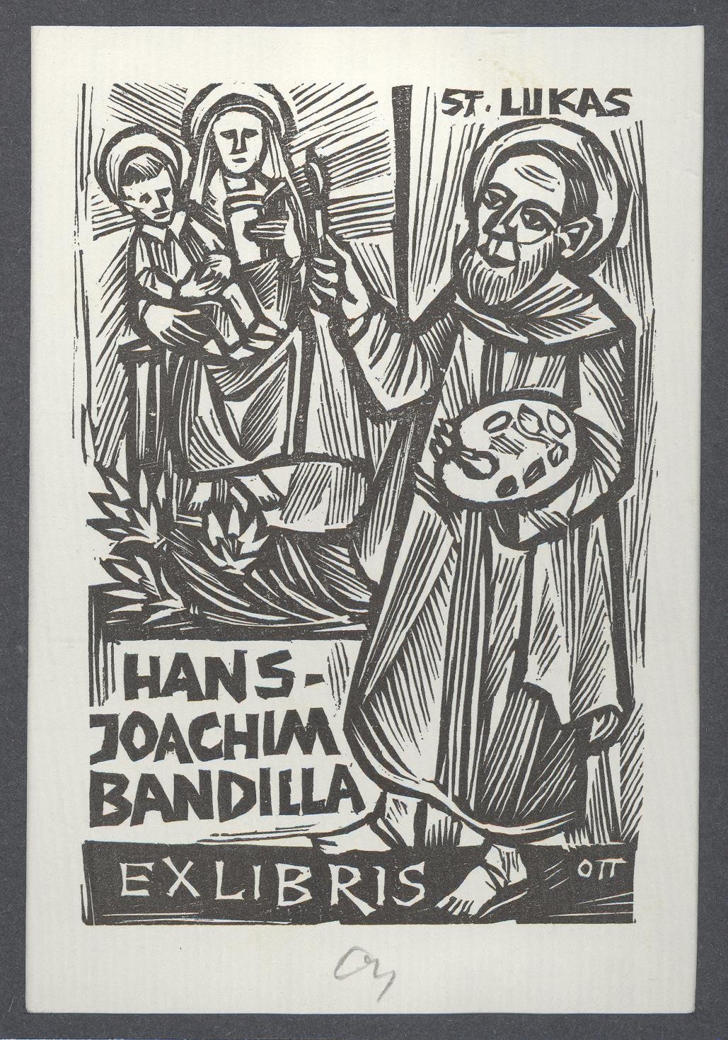 Ex-libris    St. Lukas     Hans - Joachim Bandilla (Holló László Galéria, Putnok CC BY-NC-SA)