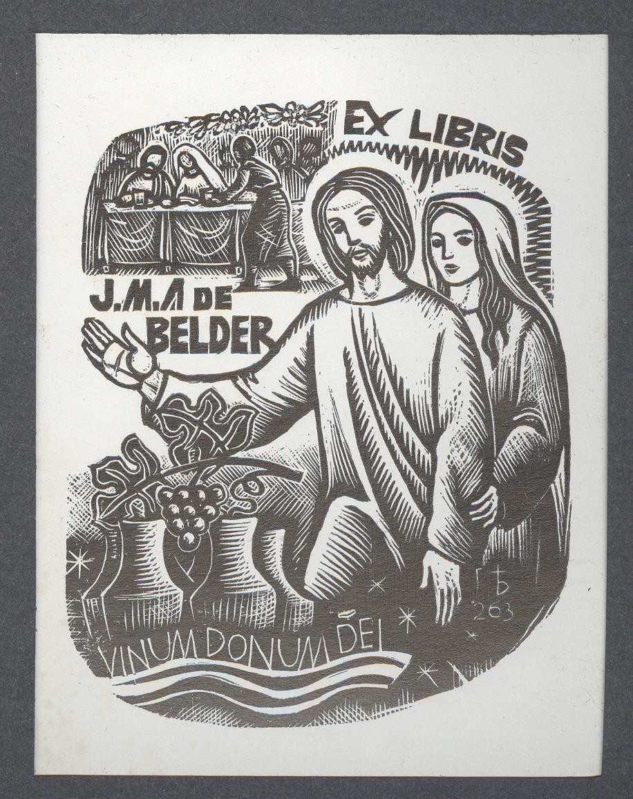 Ex-libris     Vinum Donum Dei J. M. A. De Belder (Holló László Galéria, Putnok CC BY-NC-SA)