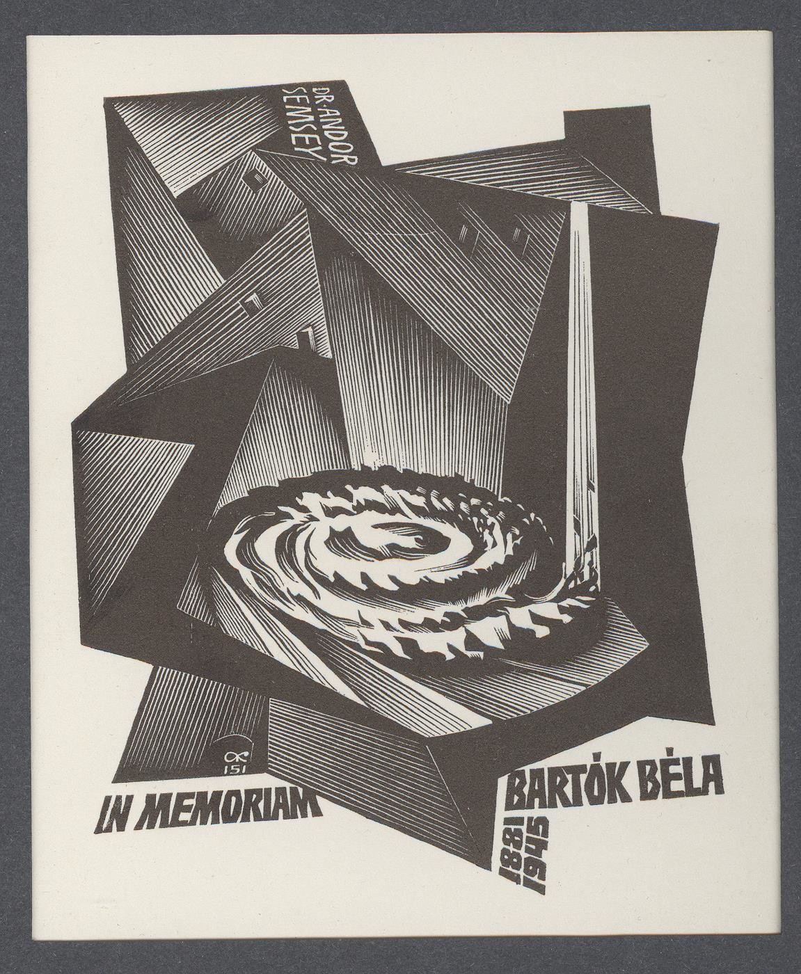 Ex-libris    In Memoriam Bartók Béla 1881-1945 (Holló László Galéria, Putnok CC BY-NC-SA)