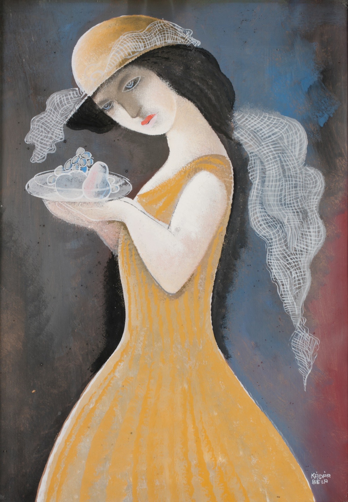 Kádár Béla: Lány gyümölcsöstállal (Herman Ottó Múzeum CC BY-NC-SA)