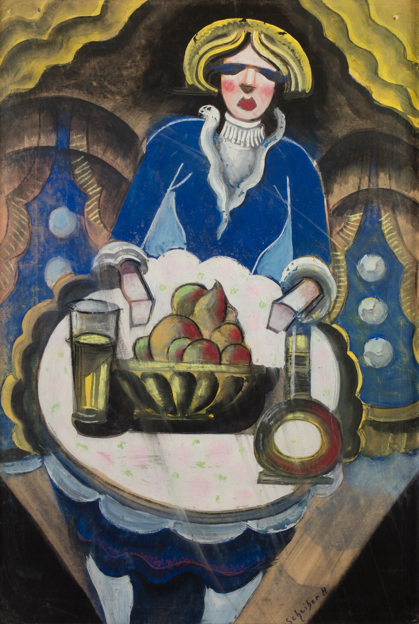 Scheiber Hugó: Lány asztal mellett (Herman Ottó Múzeum CC BY-NC-SA)