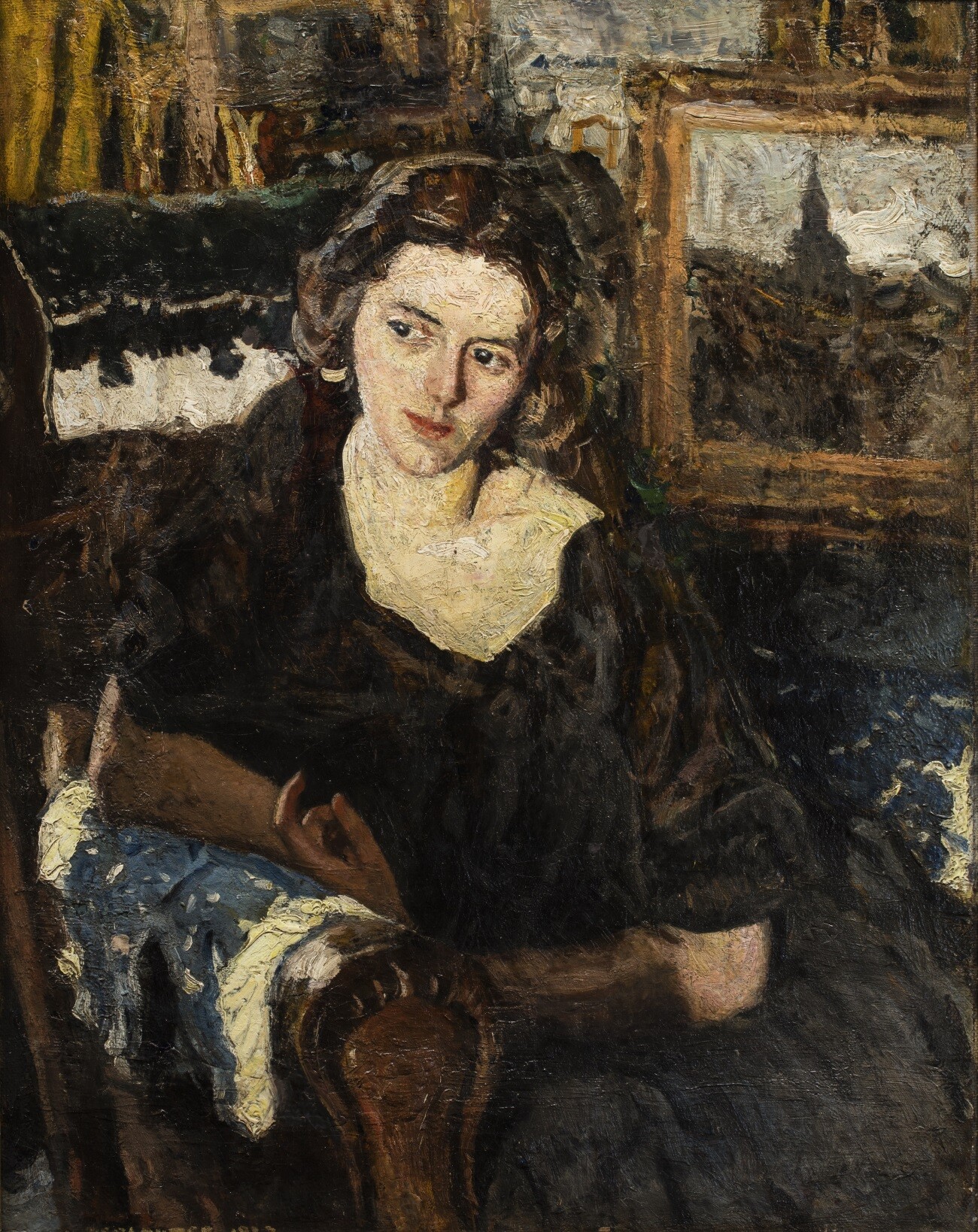 Perlmutter Izsák: Pihenő hölgy fotelben (Herman Ottó Múzeum CC BY-NC-SA)