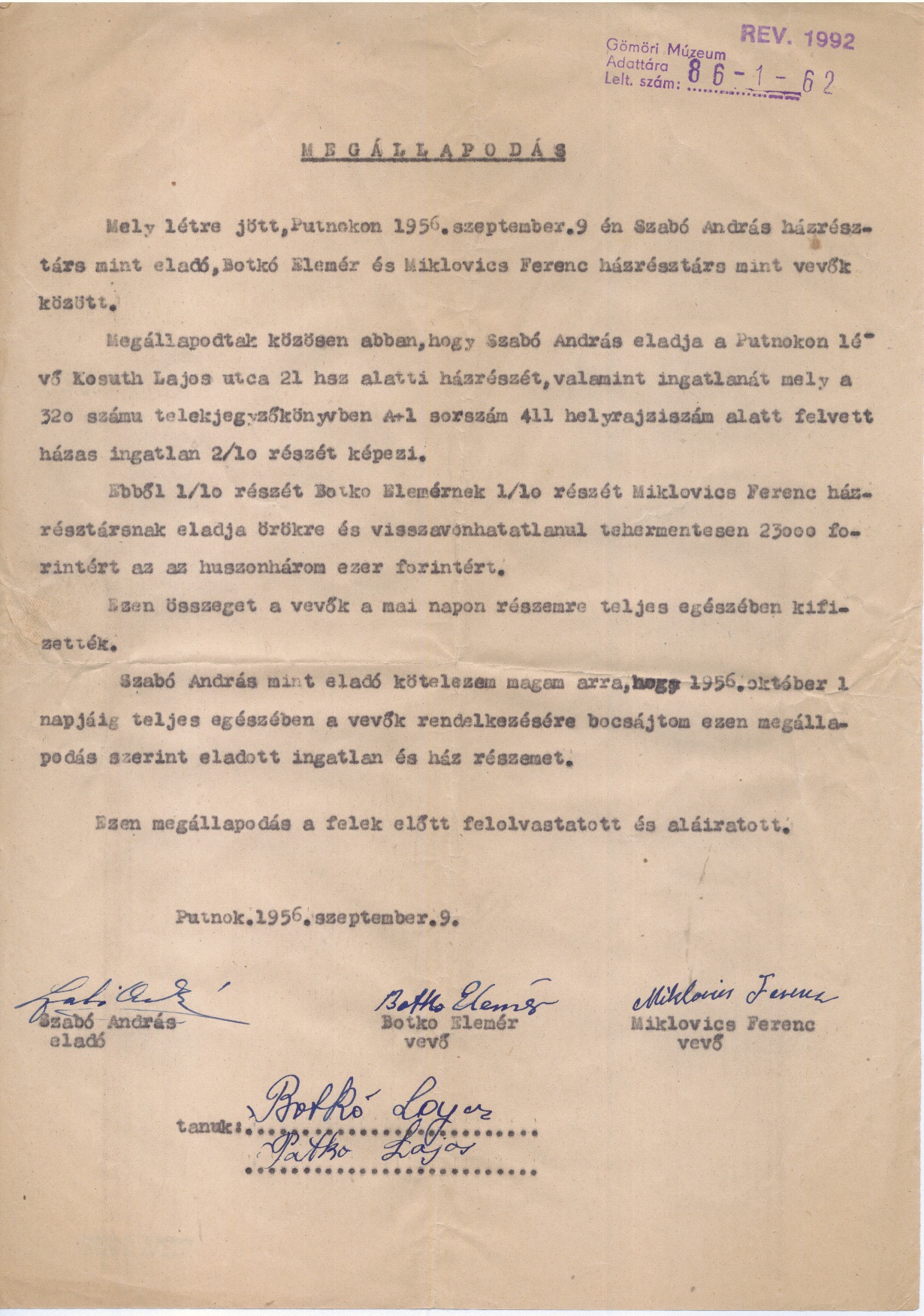 Megállapodás (Gömöri Múzeum, Putnok CC BY-NC-SA)