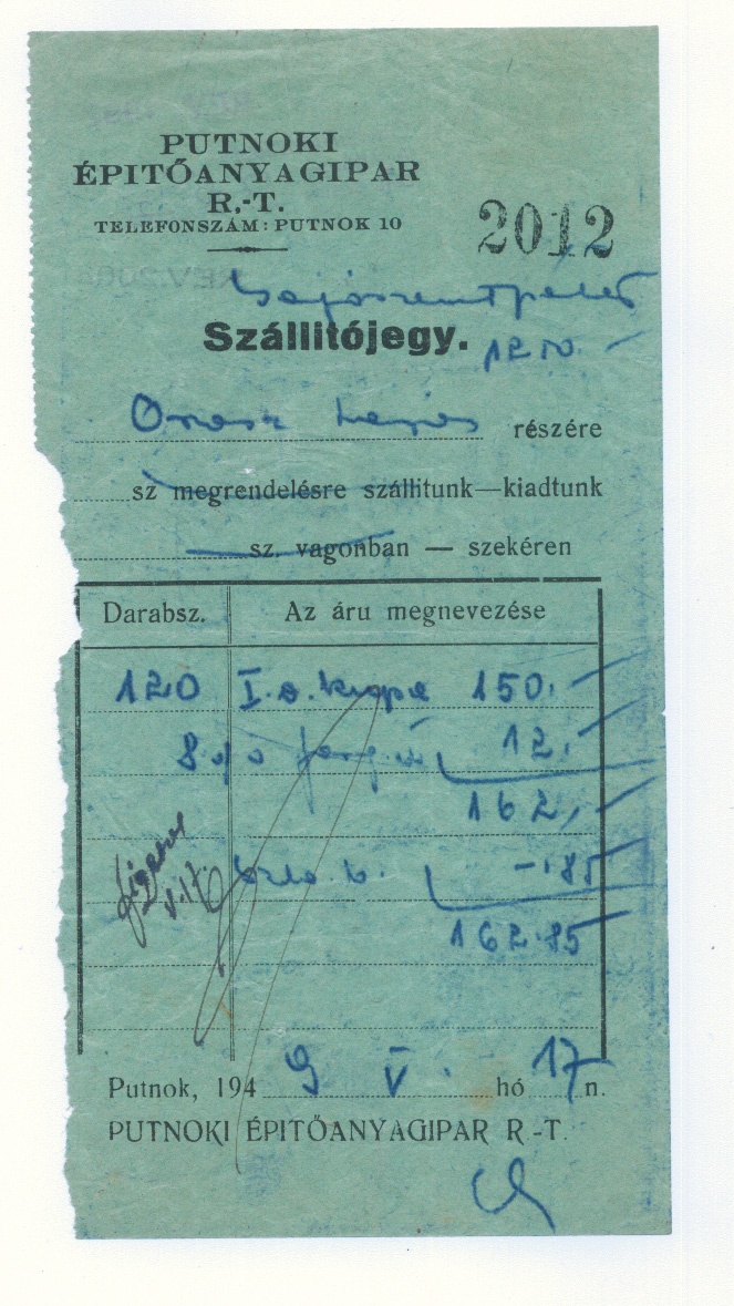Dr.Hebrony István Ügyvédi iratai   1949. (Gömöri Múzeum, Putnok CC BY-NC-SA)