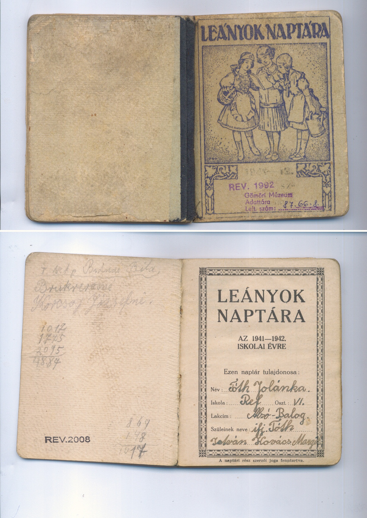 Leányok naptára    1941-42. (Gömöri Múzeum, Putnok CC BY-NC-SA)