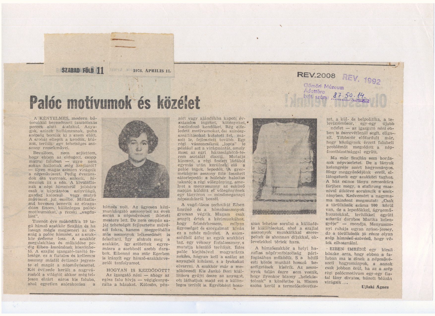Ujlaki Ćgnes: Palóc motívumok és közélet 1976. (Gömöri Múzeum, Putnok CC BY-NC-SA)